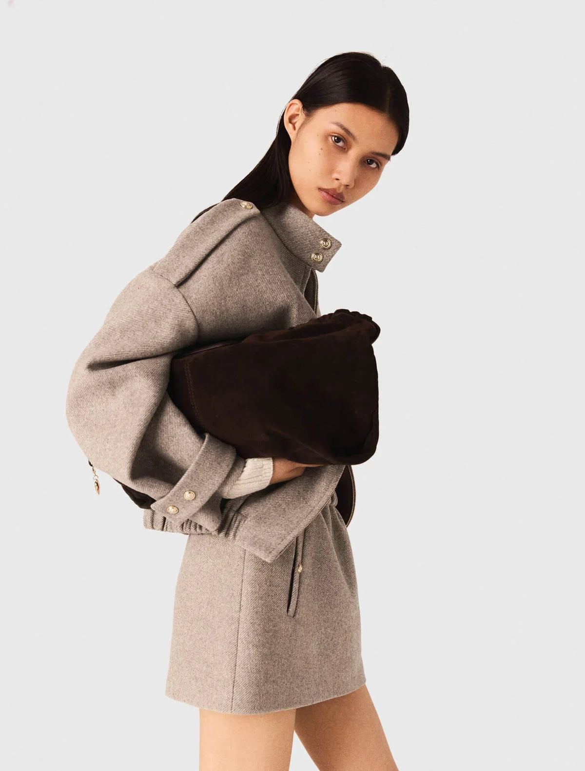 Veste Courte en Mélange de Laine | Style Urbain Structuré