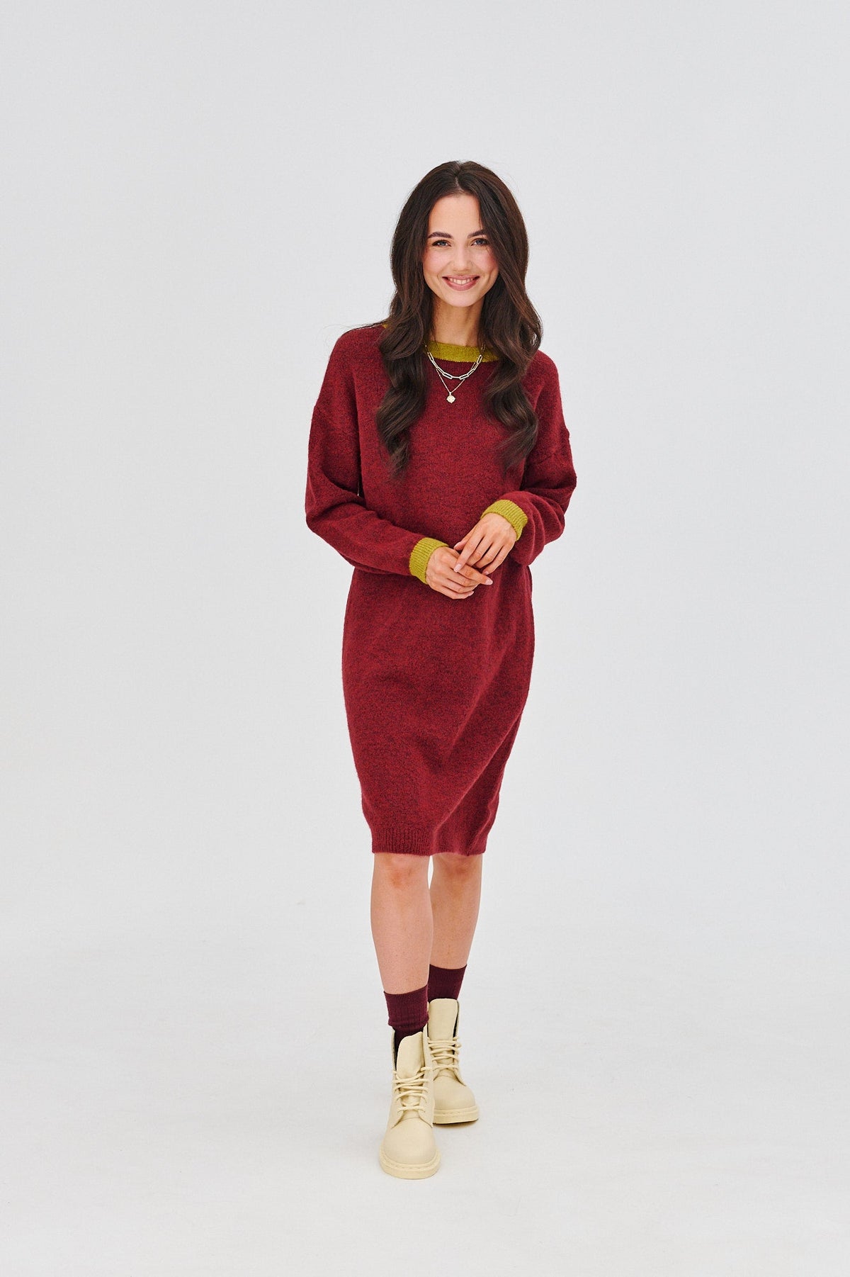 Robe Pull Tricot | Relaxed Fit | Matière Douce | Longueur Mi-Longue