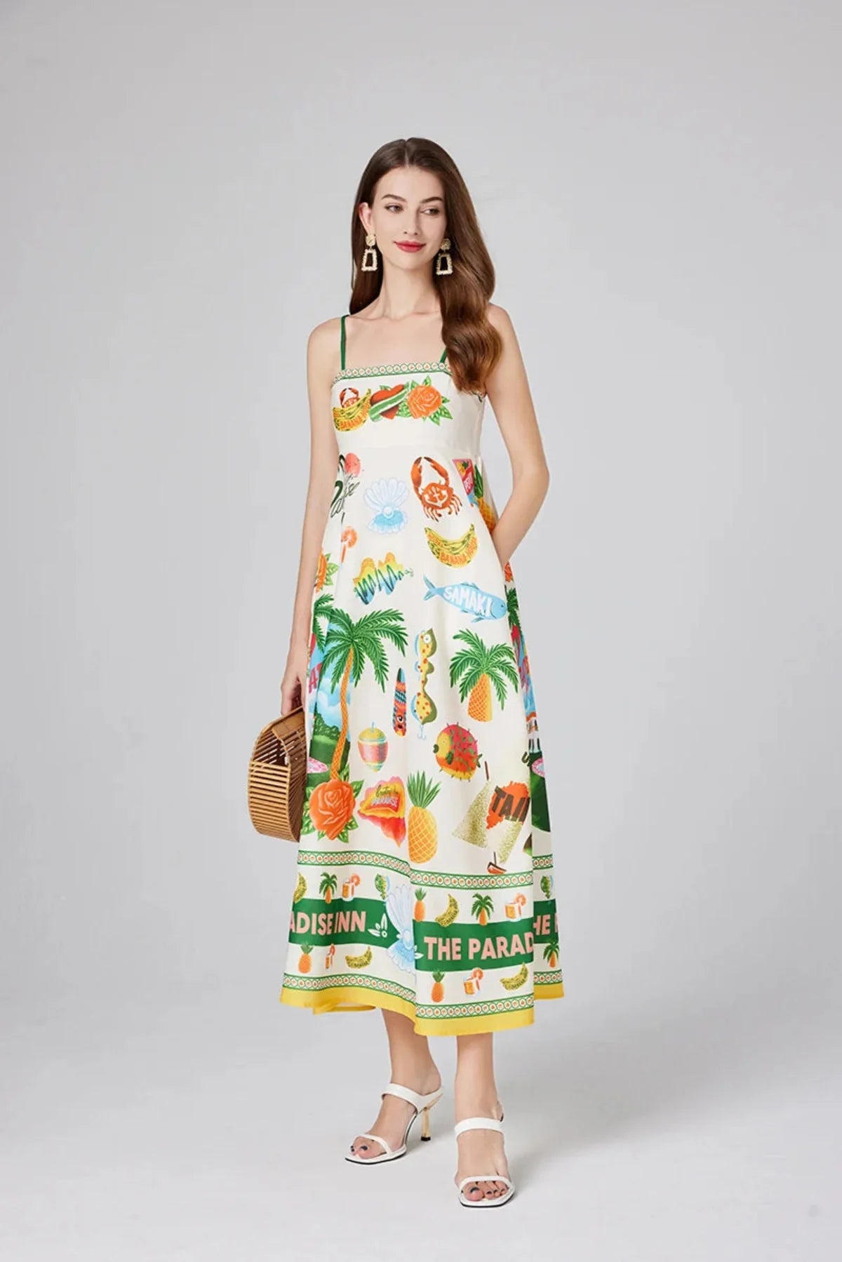 Robe Maxi Cami Évasion Paradise Imprimé | Coupe Relaxée | Été