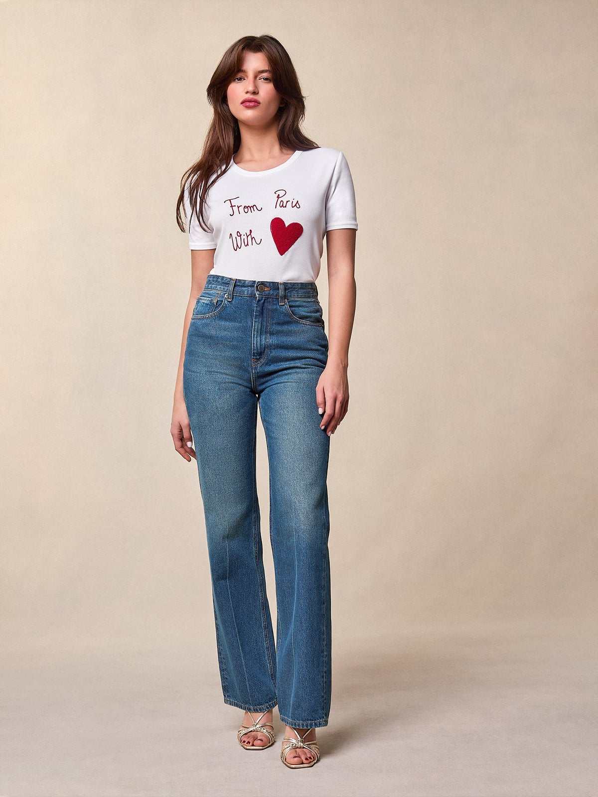 T-shirt en Coton Brodé | De Paris Avec Cœur