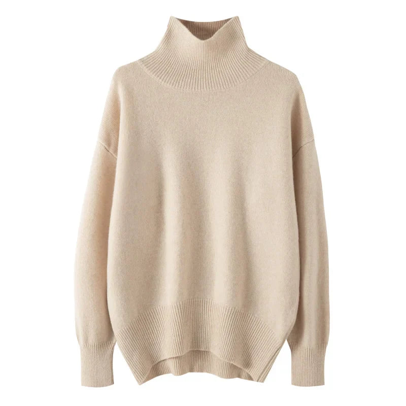 Pull Col Roulé en Cachemire | Coupe Relaxed | Collection Fondamentale