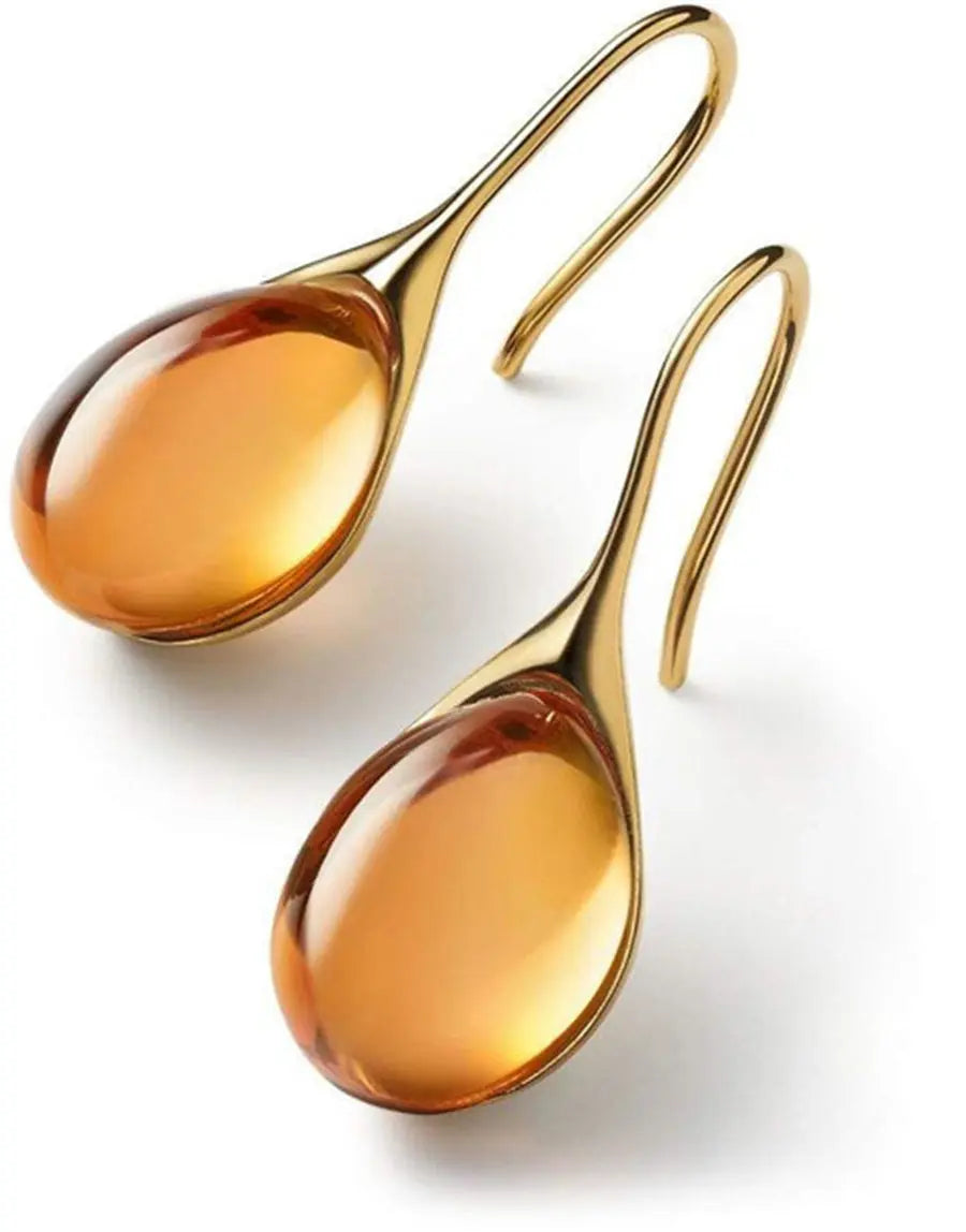 Boucles d'oreilles cristal goutte Clarté | Design or œil de chat