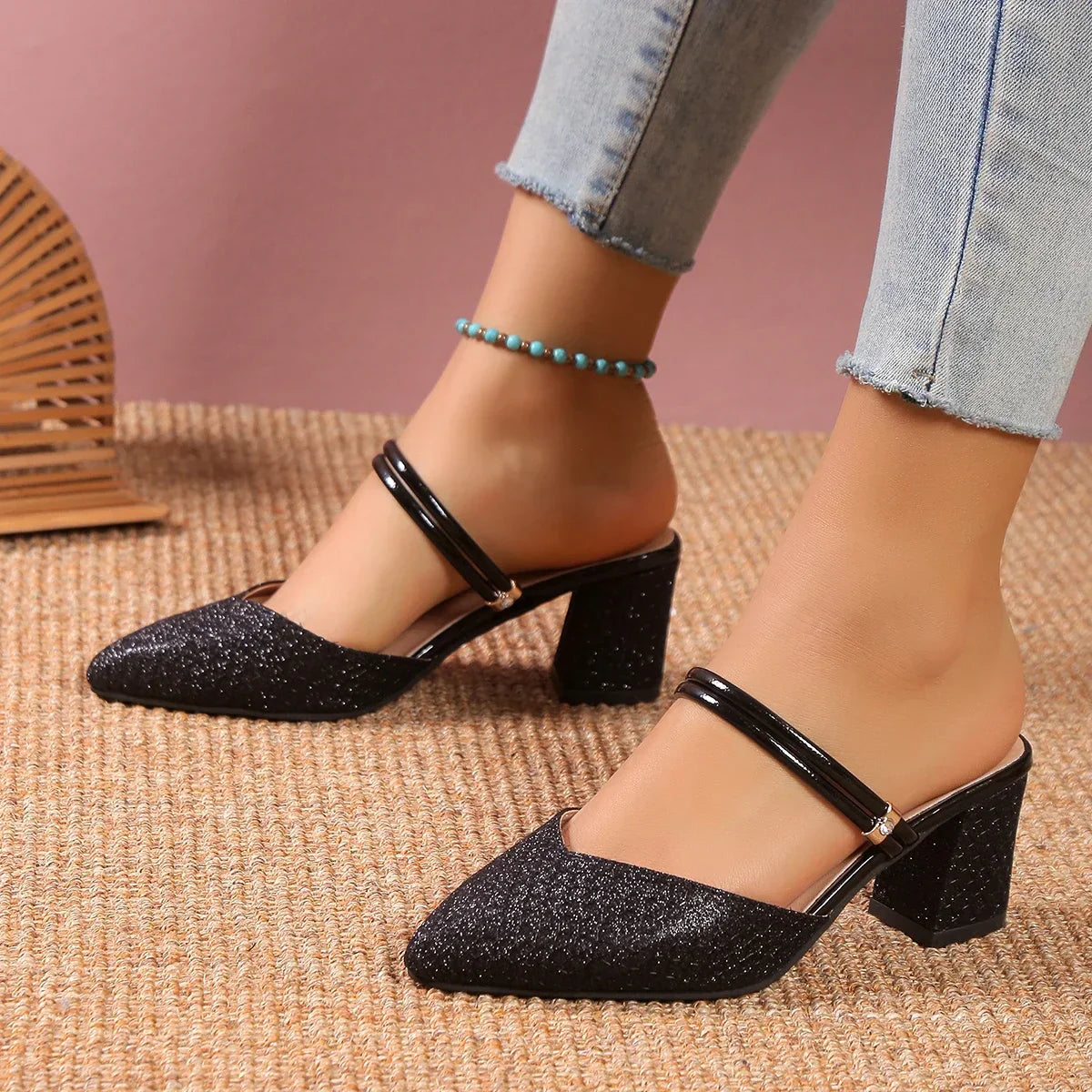 Talons Blocs Vienne | Fini Brillant | Orteil Pointu