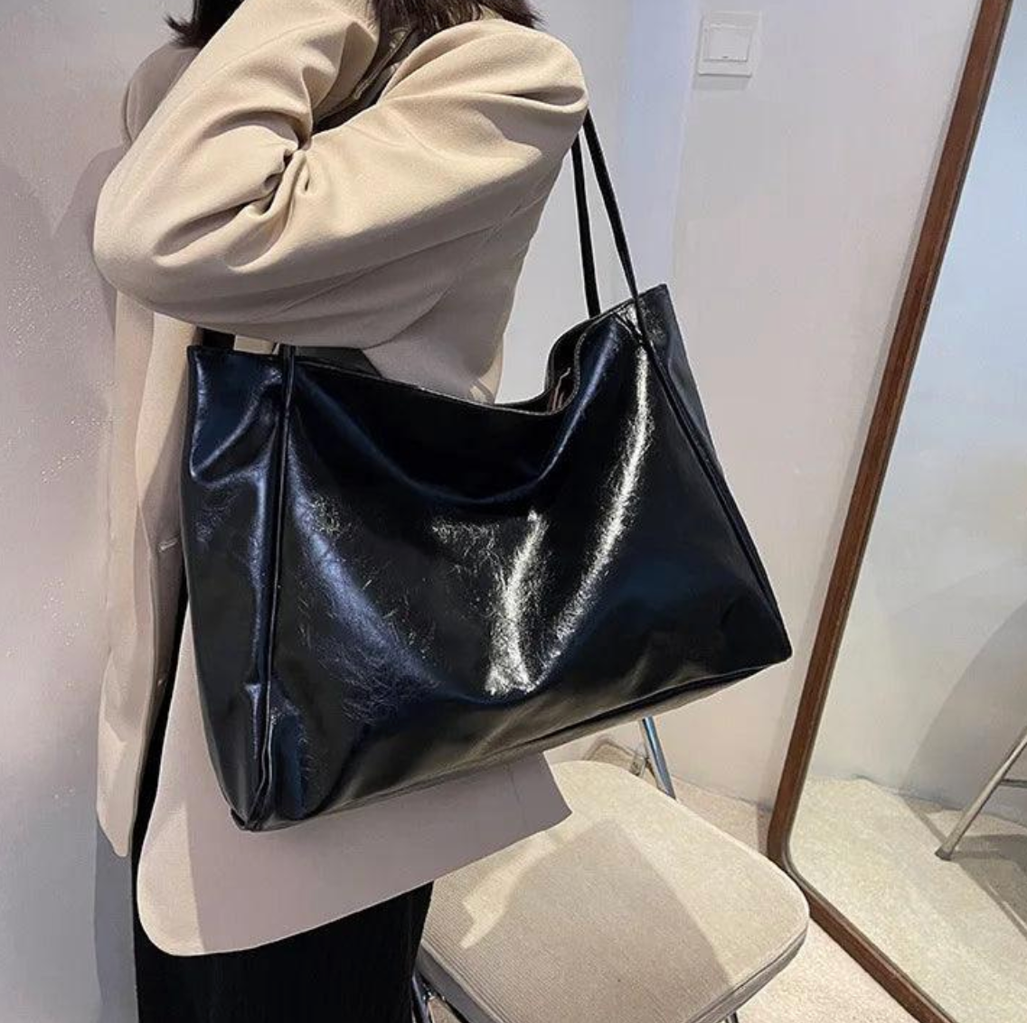Sac Tote Évasion Large | Cuir PU Souple