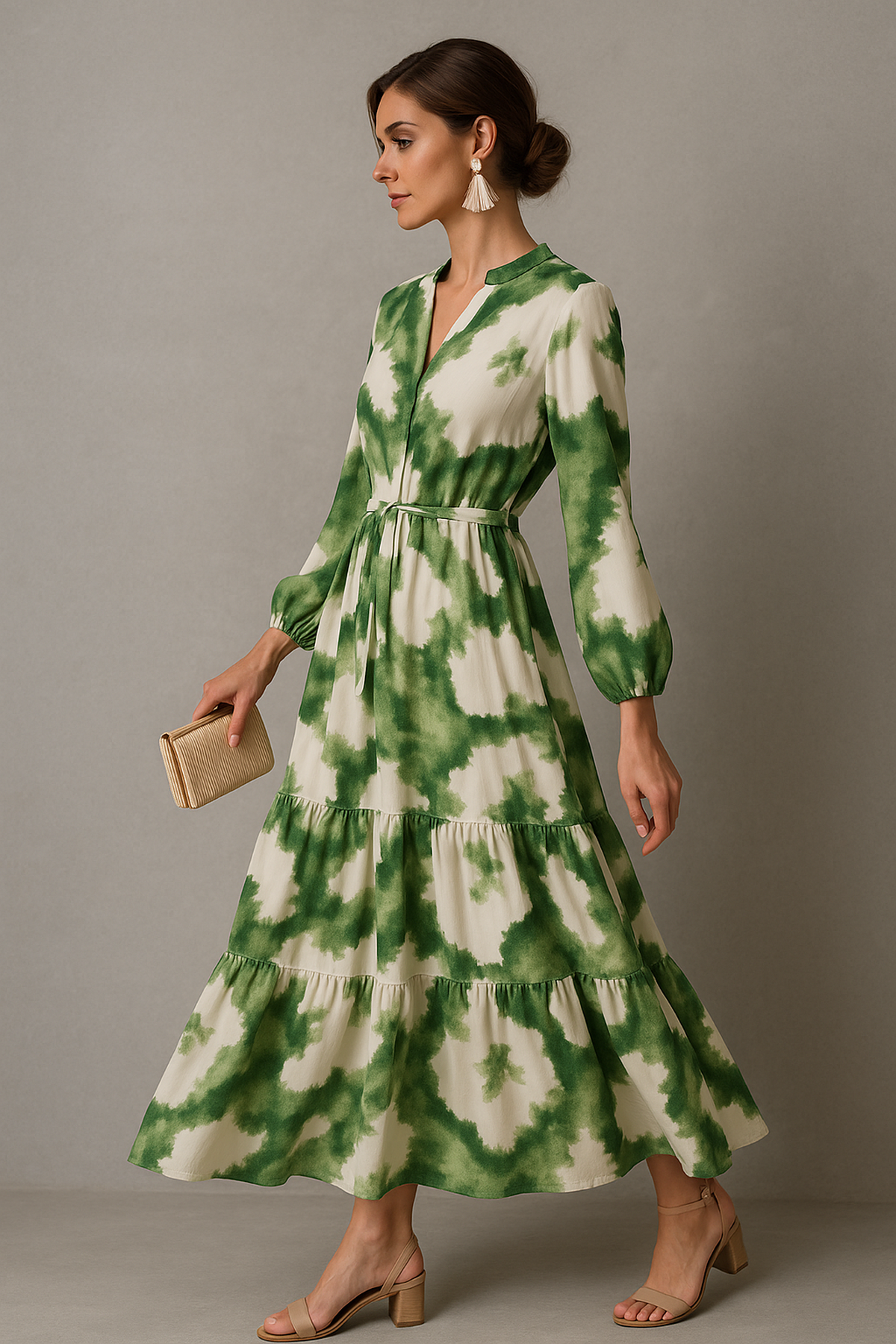 Robe Maxi | Jupe Volante et Taille Cordée