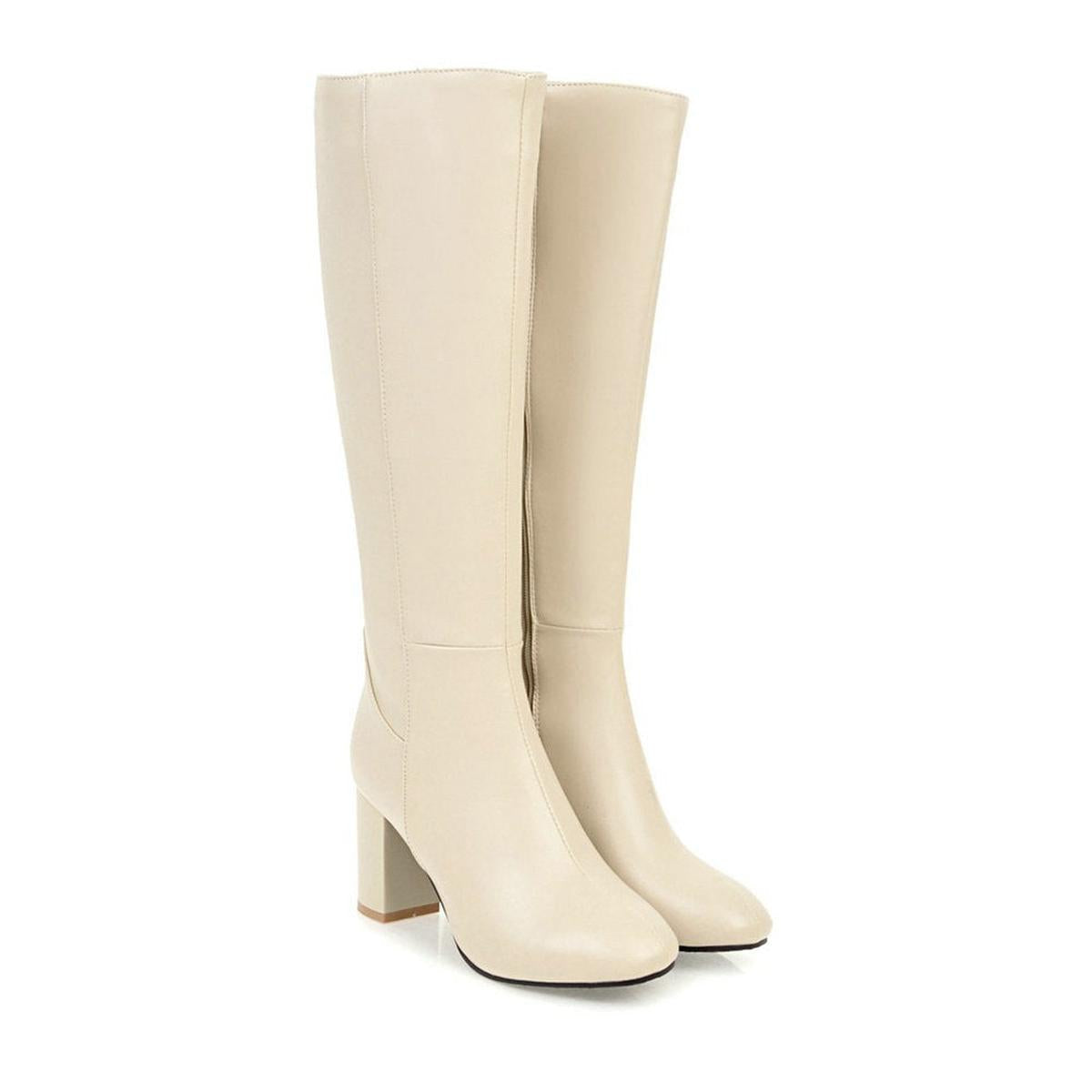 Bottes hautes à talons blocs Fondamentale | Cuir vegan | Hiver