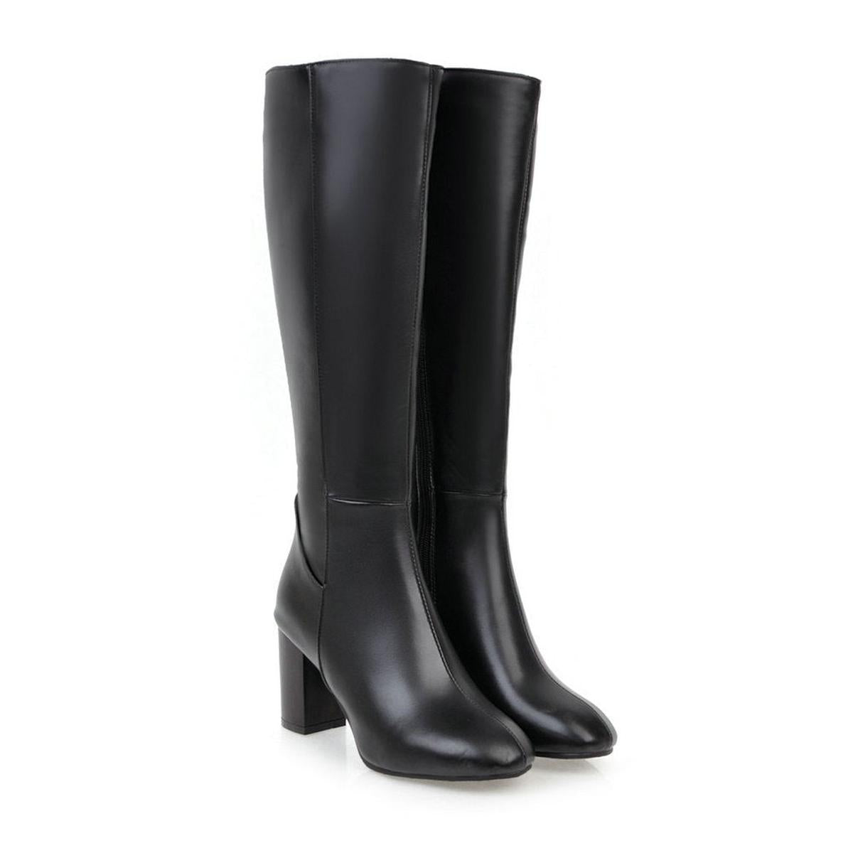 Bottes hautes à talons blocs Fondamentale | Cuir vegan | Hiver