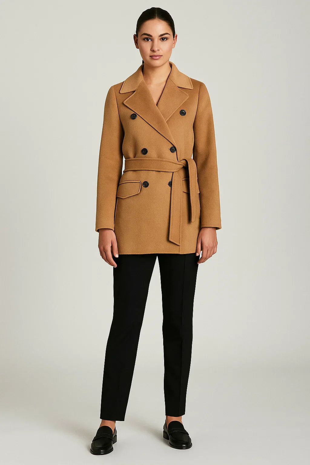 Manteau Trench en Coton | Double Breasted | Longueur Courte