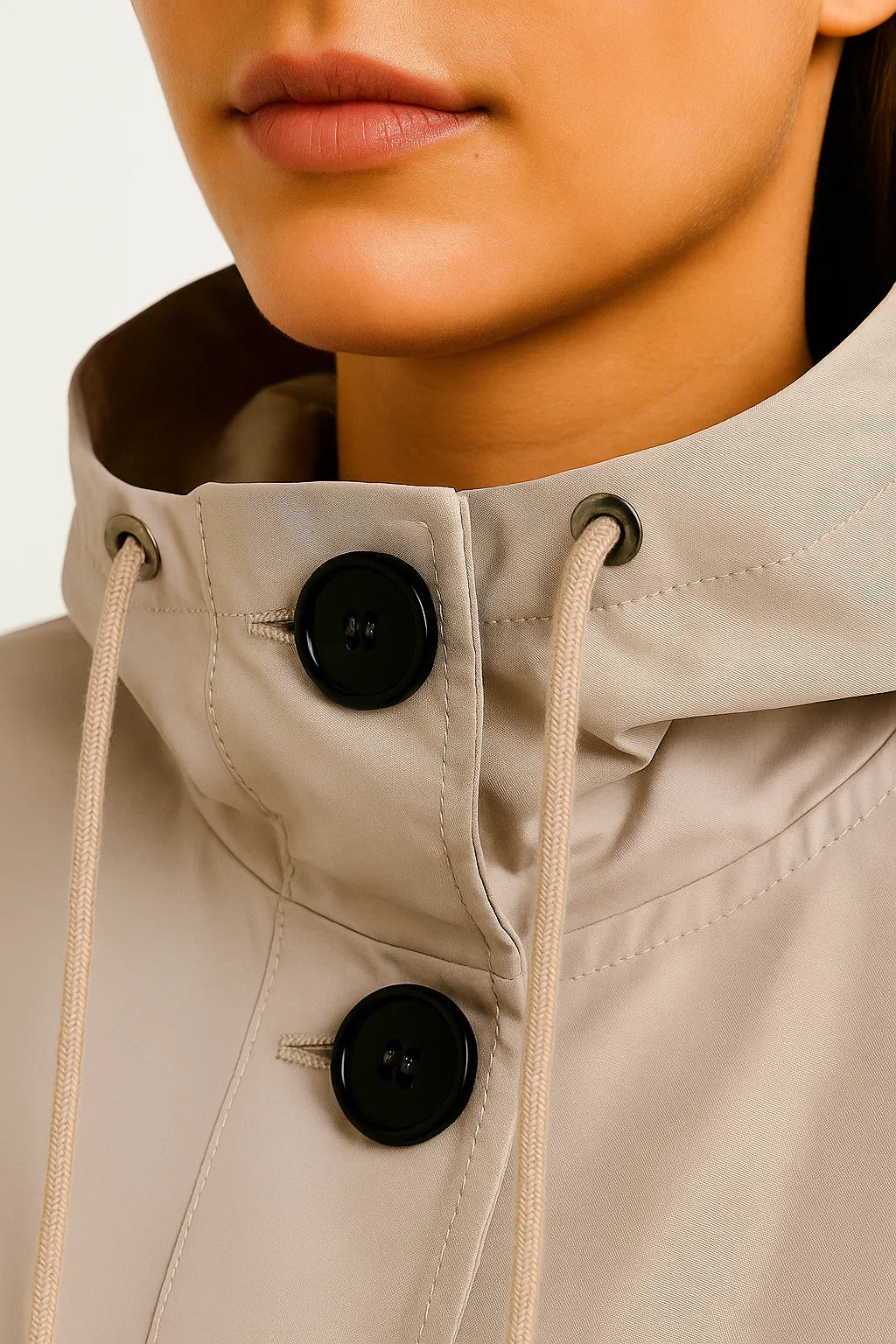 Veste imperméable à capuche femme | Manteau long | Coupe légère
