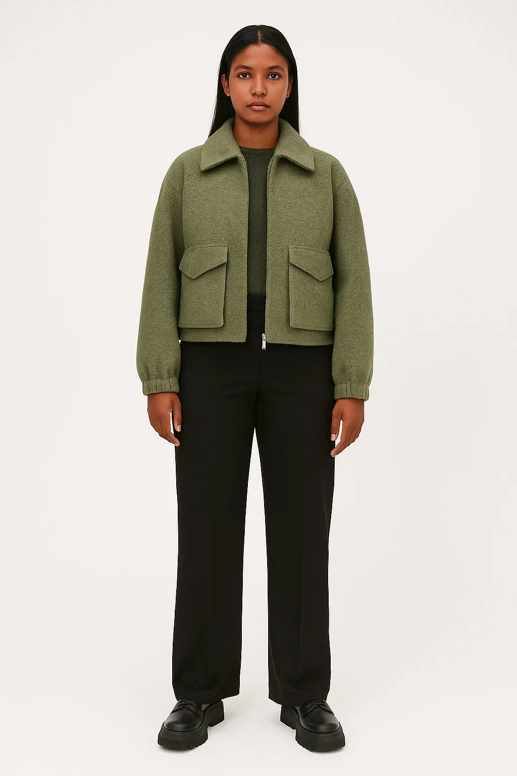 Veste Texturée Coupée | Zip Front | Poches Utilitaires | Style Urbain Moderne