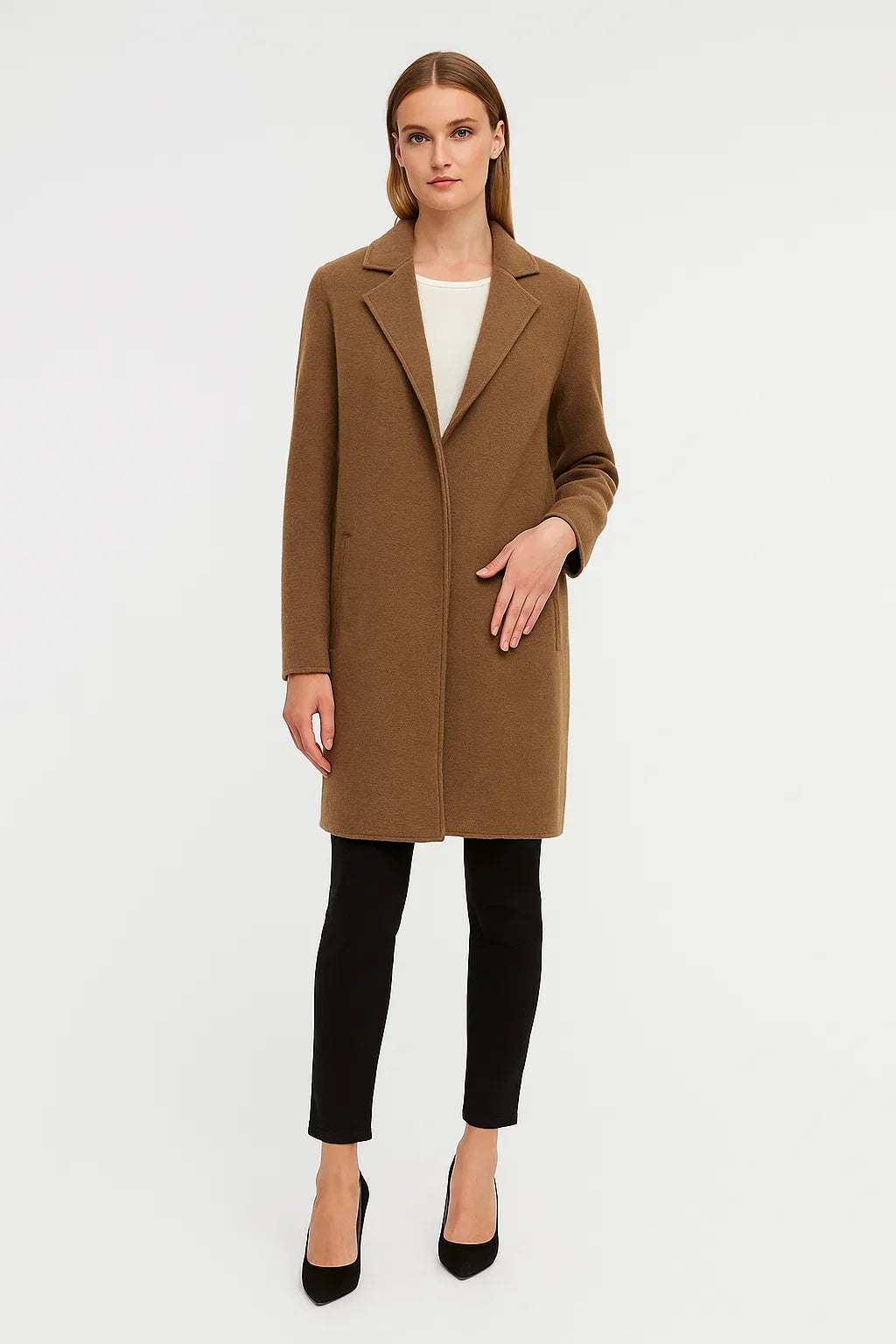 Manteau Longline Simple Boutonné | Coupe Structurée | Automne Hiver