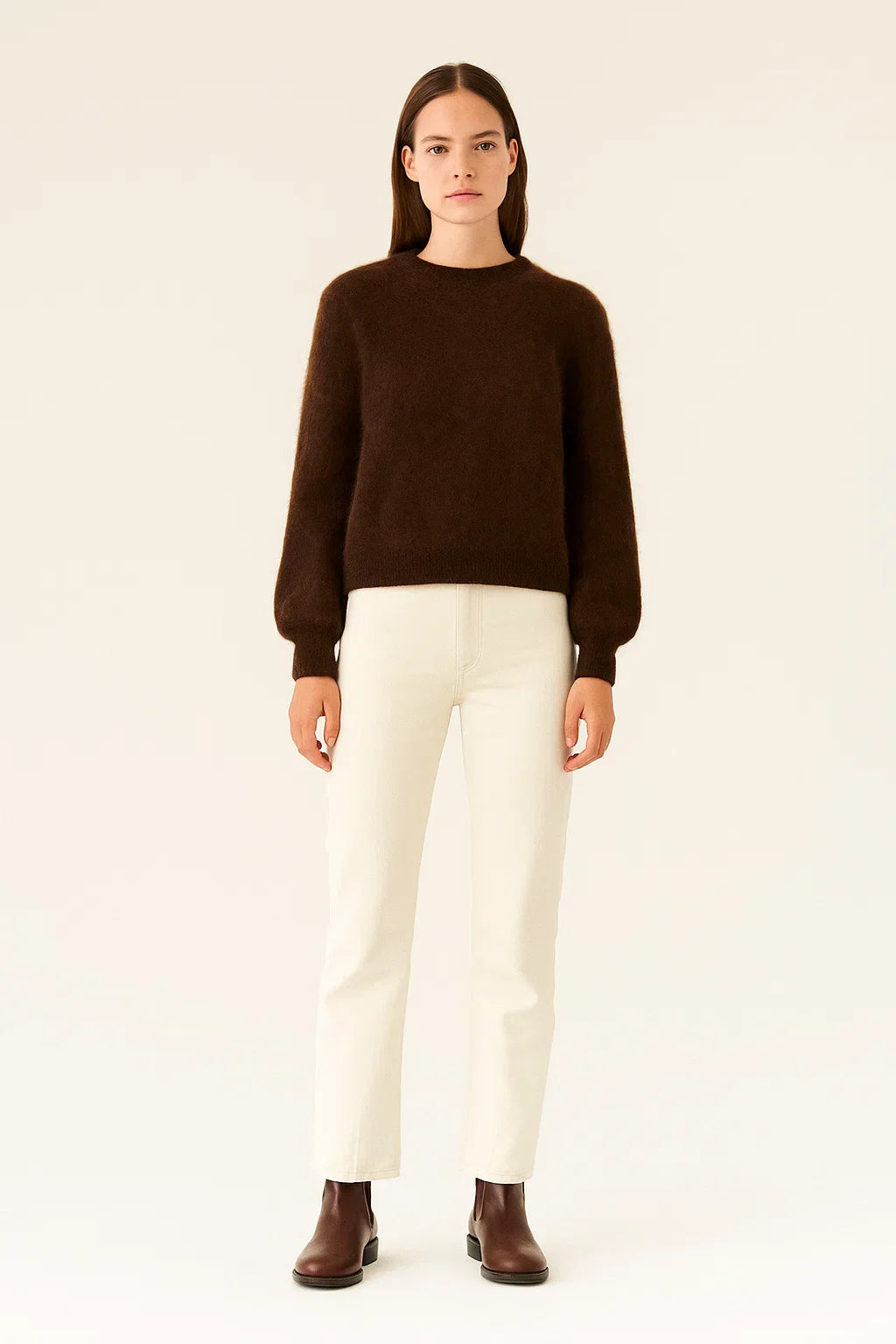 Pull en Laine Mélangée | Col Rond | Maille Souple | Coupe Relaxée