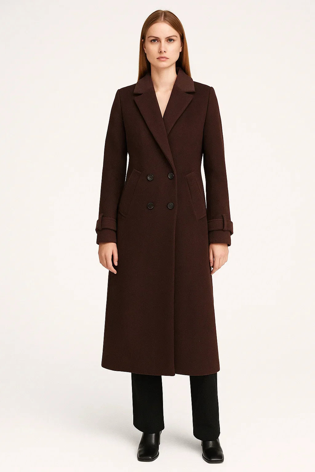 Manteau long en mélange de laine | Double-boutonnage classique | Élégance hivernale