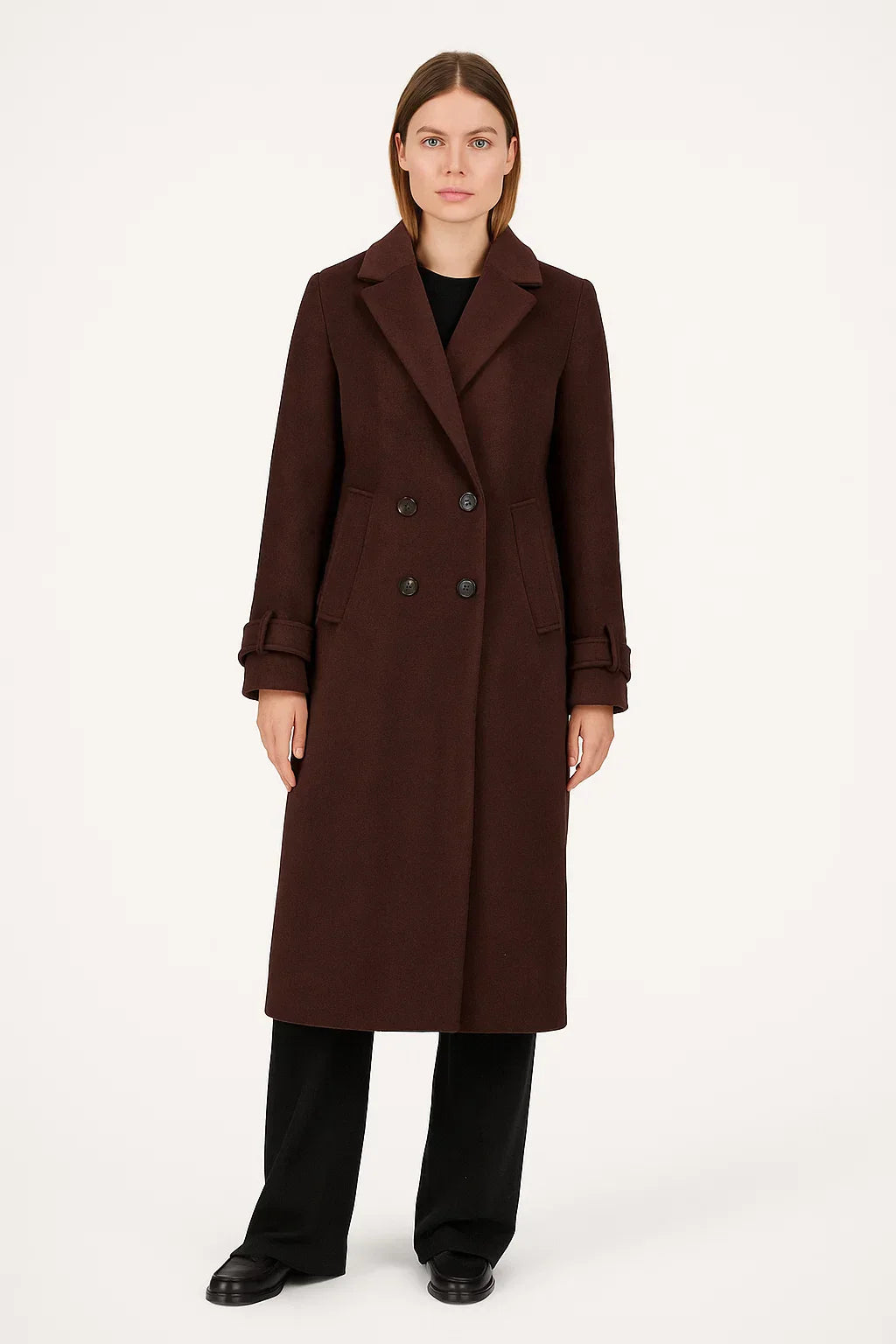 Manteau long en mélange de laine | Double-boutonnage classique | Élégance hivernale