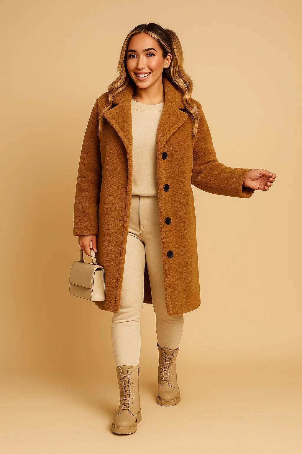 Manteau Long Teddy Fondamentale | Finition Texturée Douce