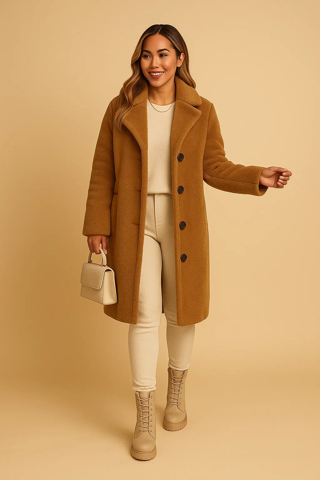 Manteau Long Teddy Fondamentale | Finition Texturée Douce