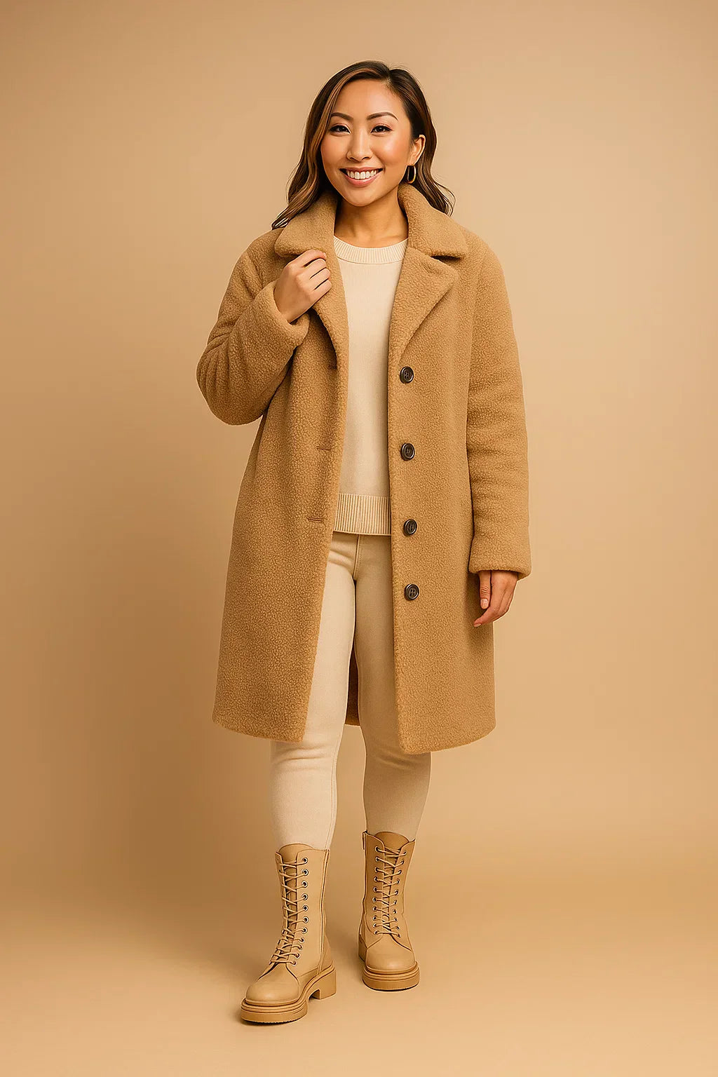 Manteau Long Teddy Fondamentale | Finition Texturée Douce