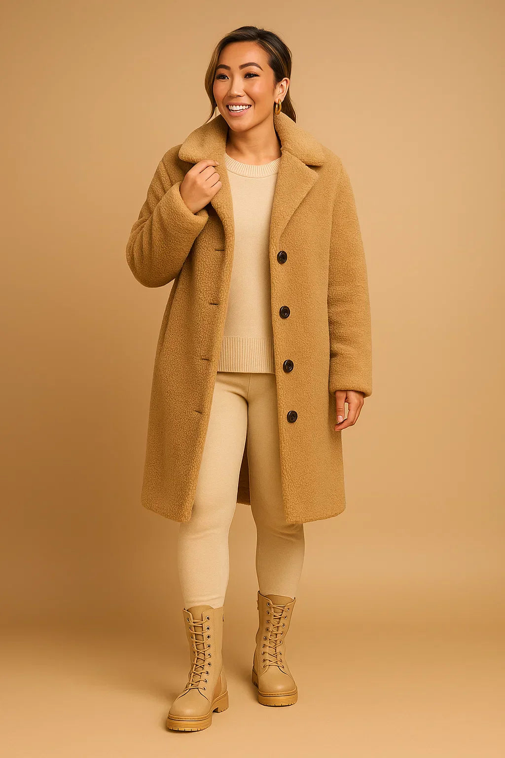 Manteau Long Teddy Fondamentale | Finition Texturée Douce