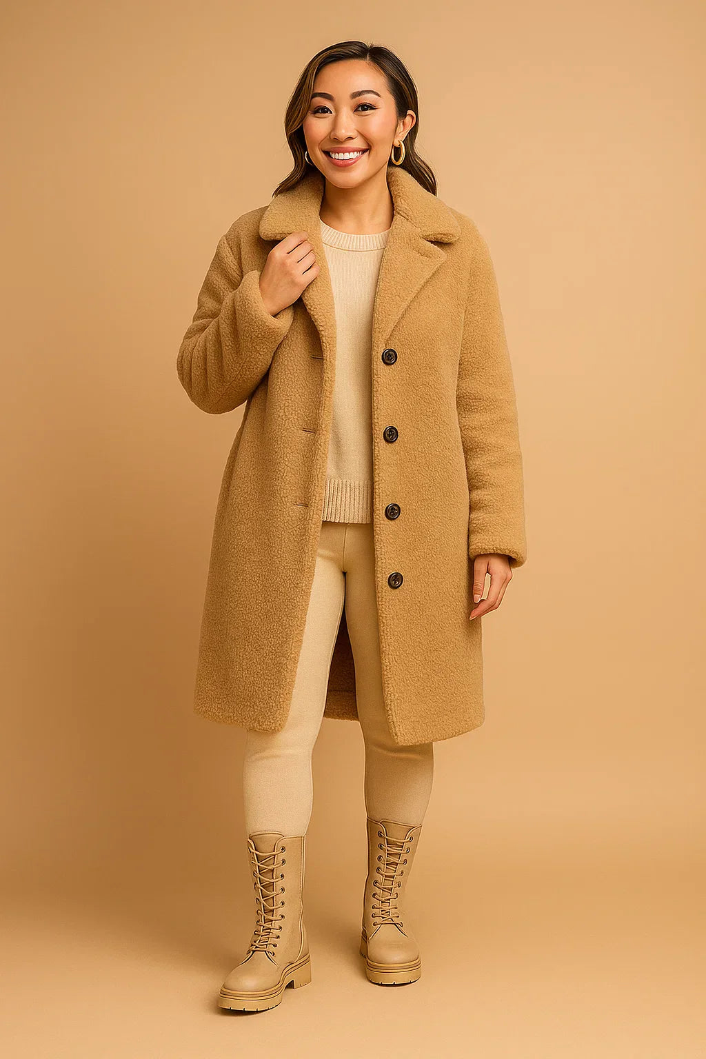 Manteau Long Teddy Fondamentale | Finition Texturée Douce