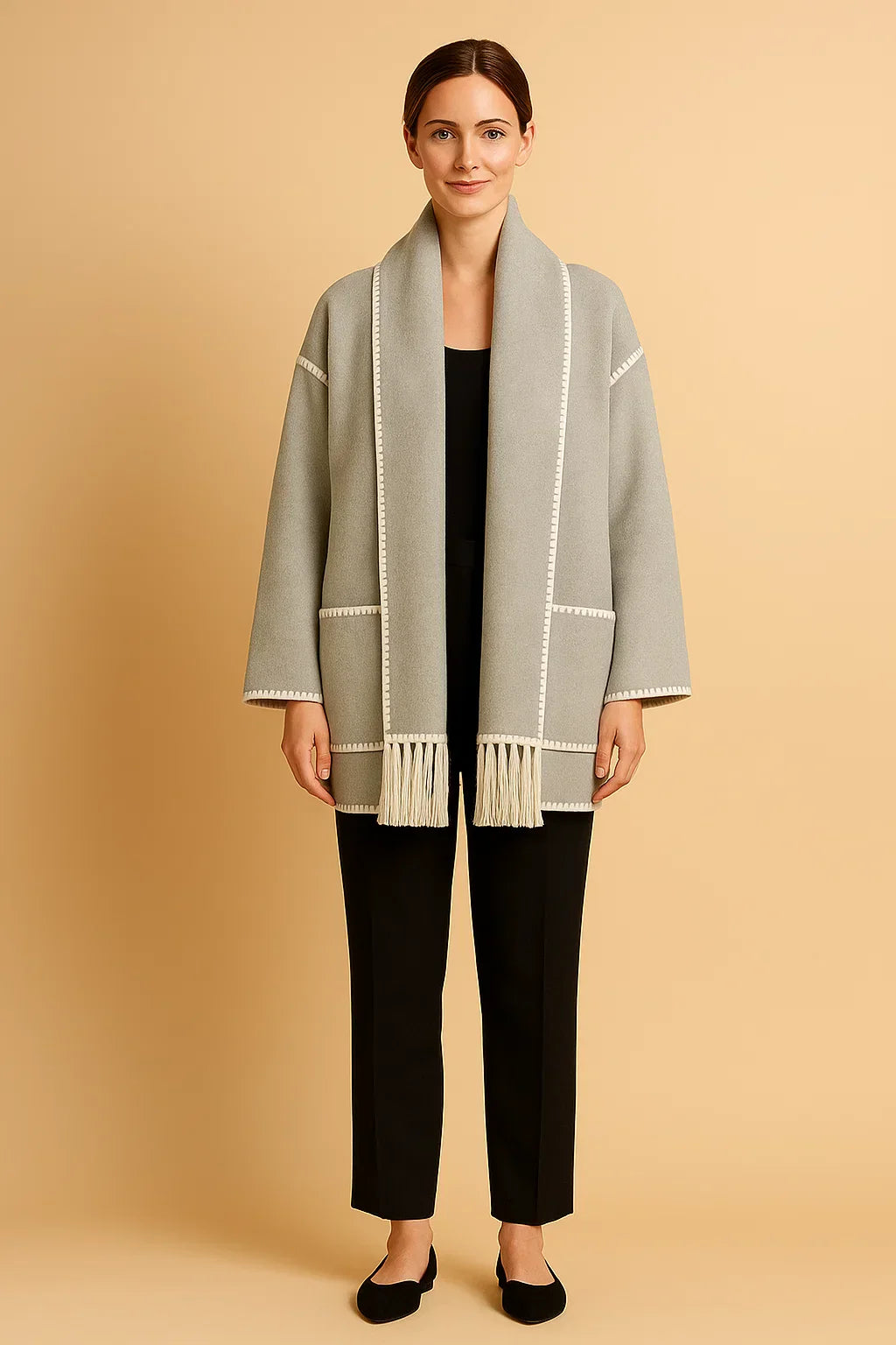 Manteau à Détails Frangés | Coupe Relaxée