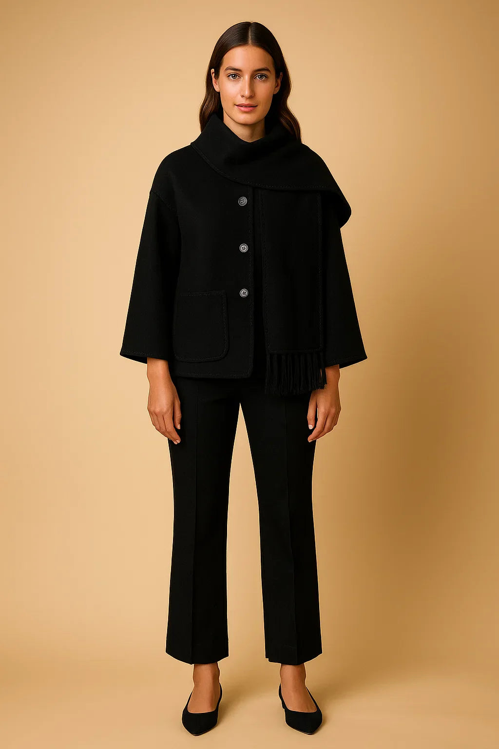Manteau à Détails Frangés | Coupe Relaxée