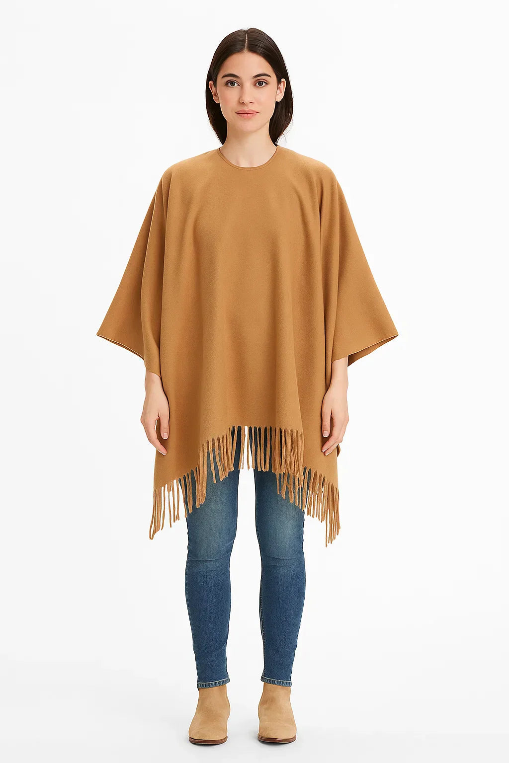Poncho Frangé Ouvert | Drape Légère