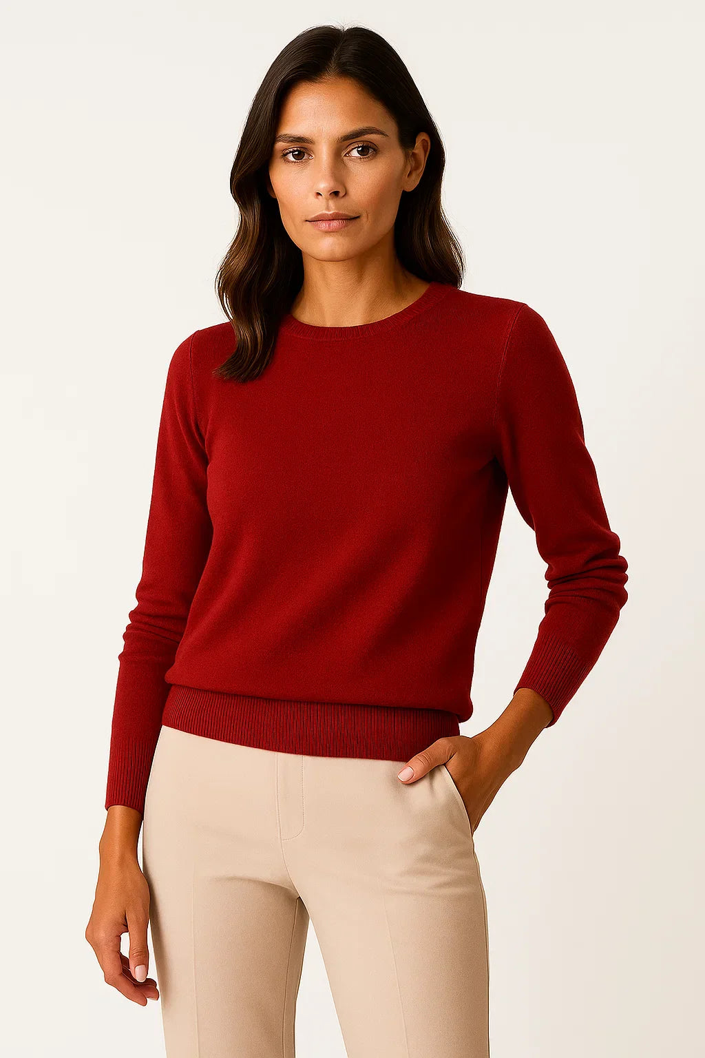 Pull Femme Col Rond | Mélange Laine | Regular Fit