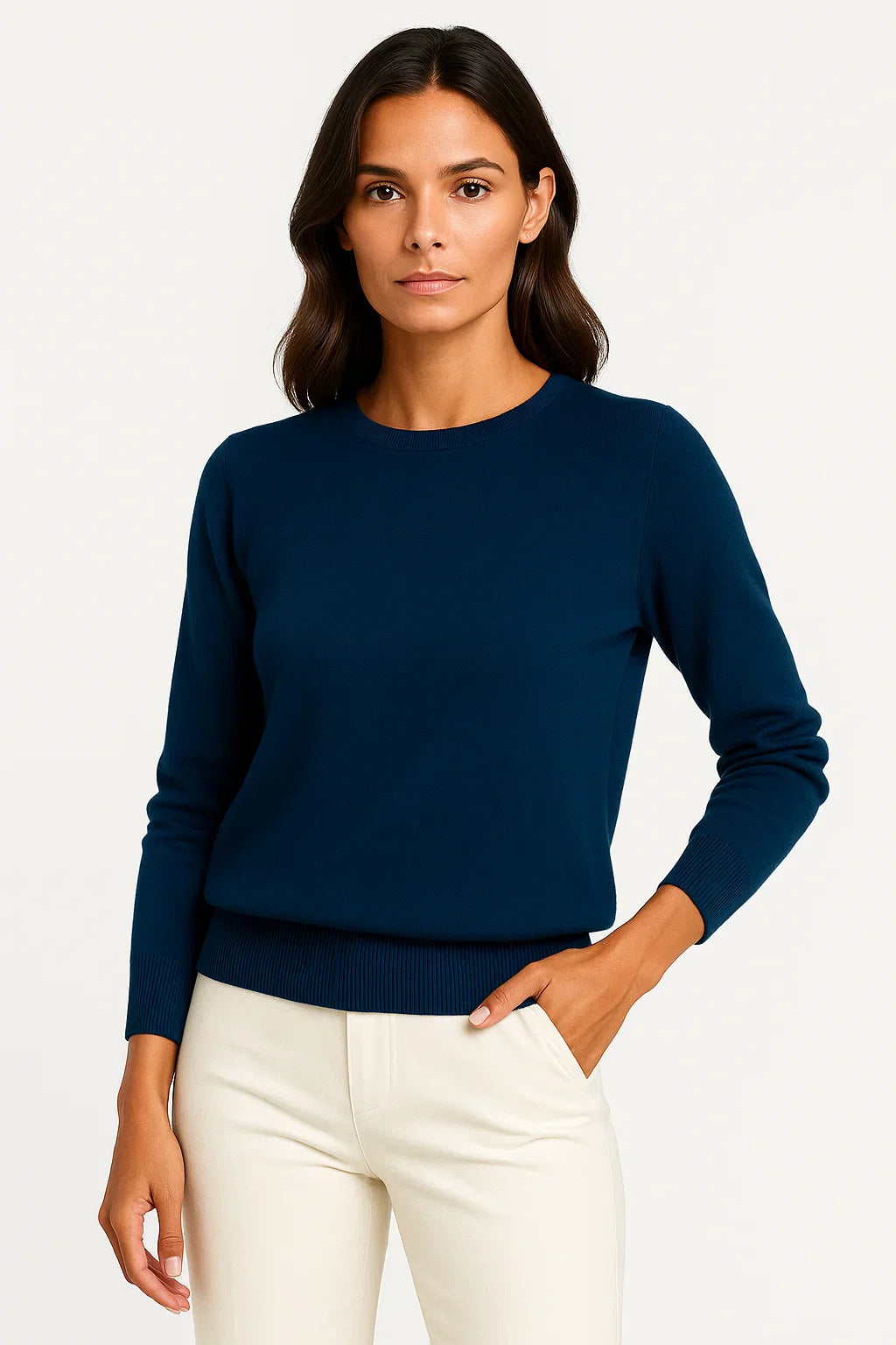 Pull Femme Col Rond | Mélange Laine | Regular Fit