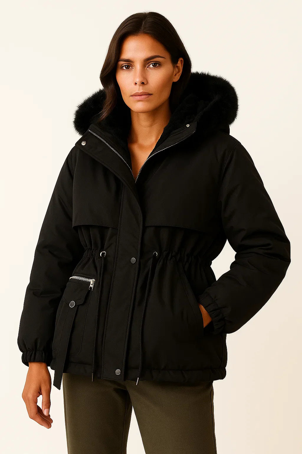 Parka Femme à Capuche | Doublure en Fausse Fourrure | Résistante à l'Eau Ajustable