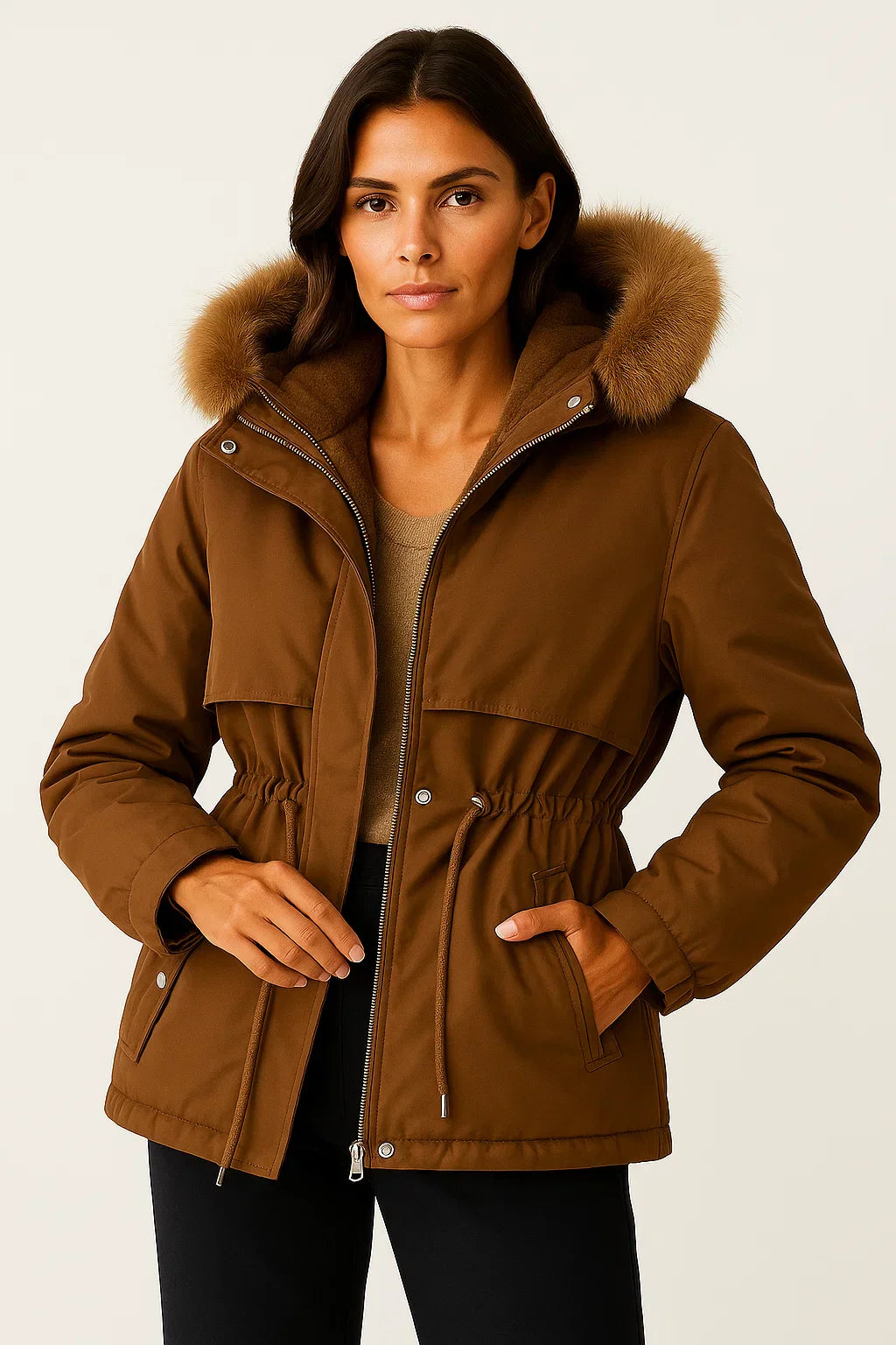 Parka Femme à Capuche | Doublure en Fausse Fourrure | Résistante à l'Eau Ajustable