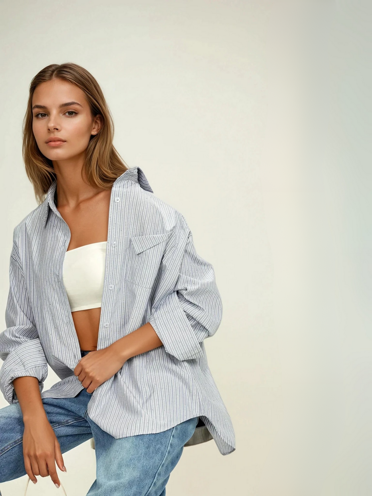 Chemise Bouton Rayée | Coupe Regular | Rayures | Poche Poitrine