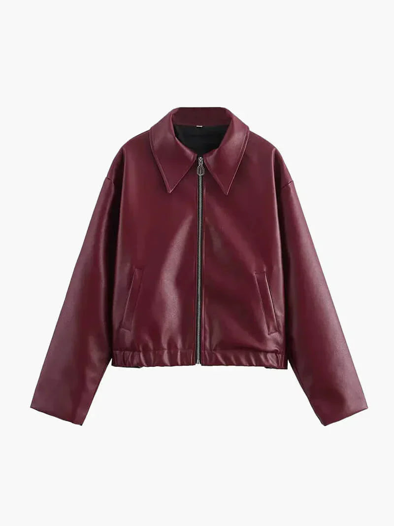 Veste en Faux Cuir Métier | Cropped Modern Fit | Fermeture Éclair