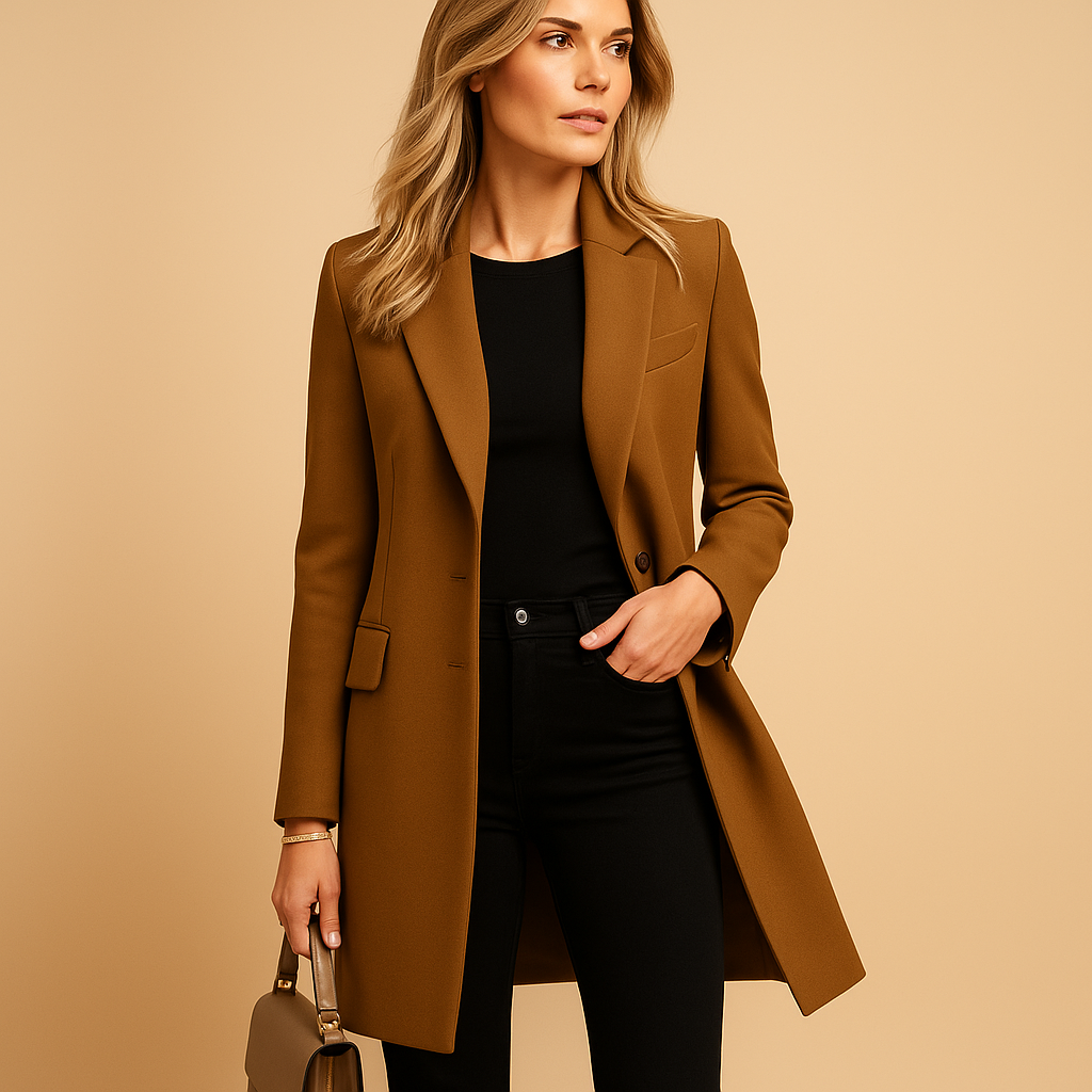 Manteau Long en Mélange de Laine | Coupe Simple | Silhouette Modern