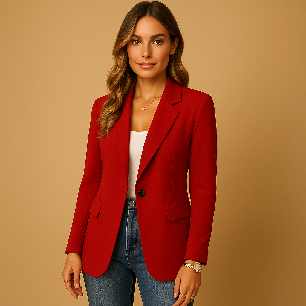Blazer Fitted Bouton Simple | Silhouette Minimaliste | Longueur Régulière