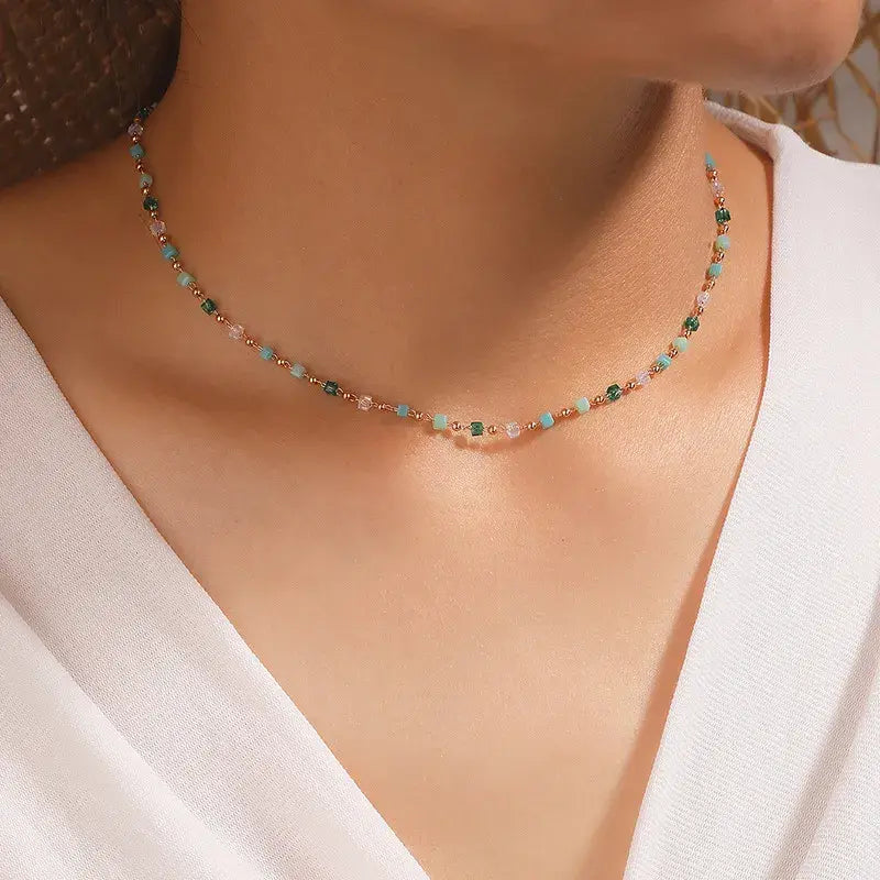 Collier Choker | Accents en Perles Multicolores