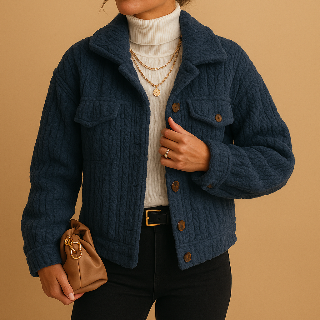 Veste courte en peluche | Finition douce texturée