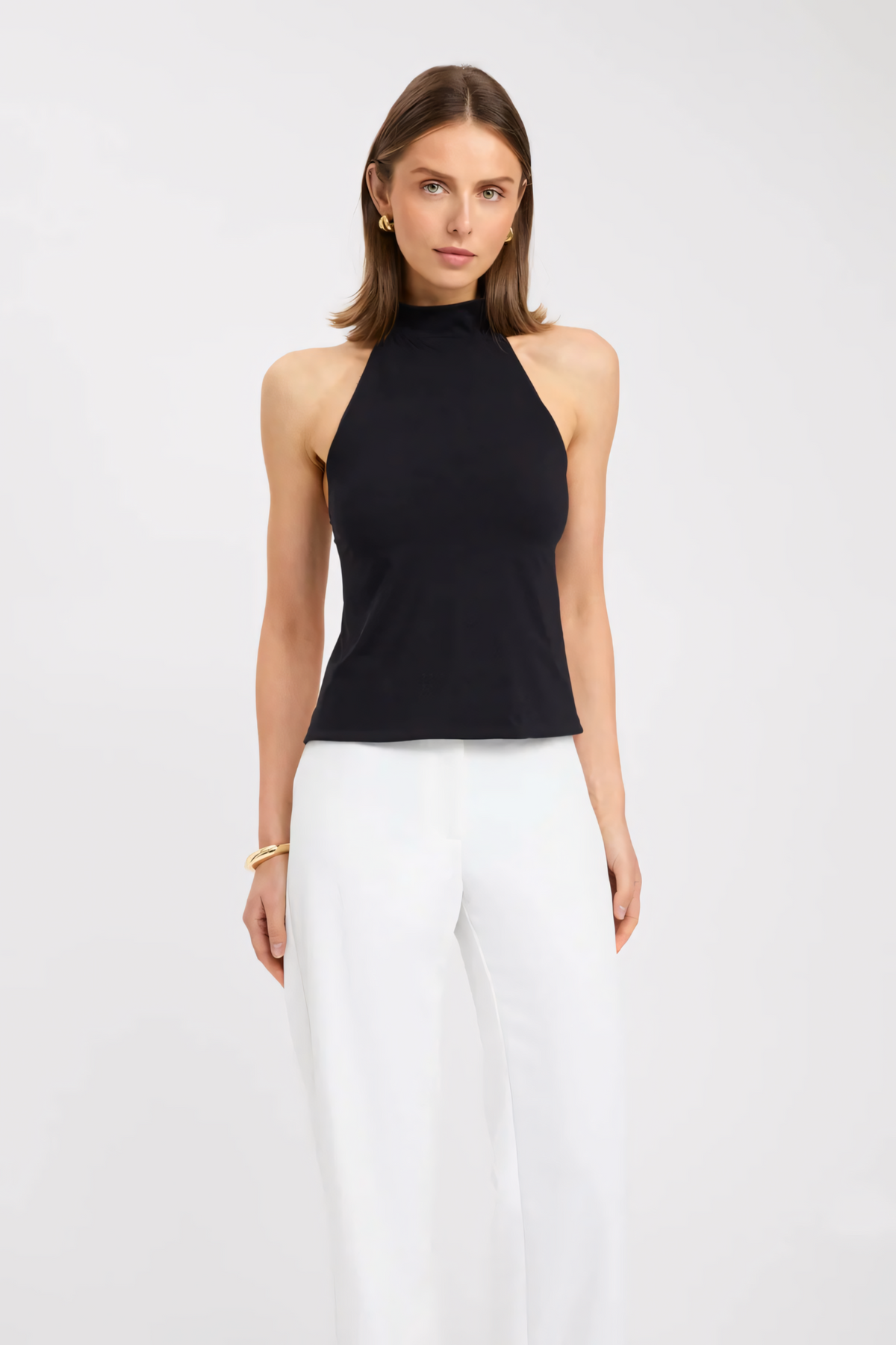 Top Halter Sculptant en Maille Extensible | Été