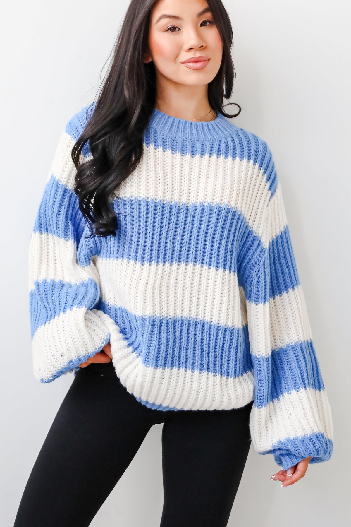 Pull Over Rayures Oversize | Maille Ribée | Coupe Décontractée