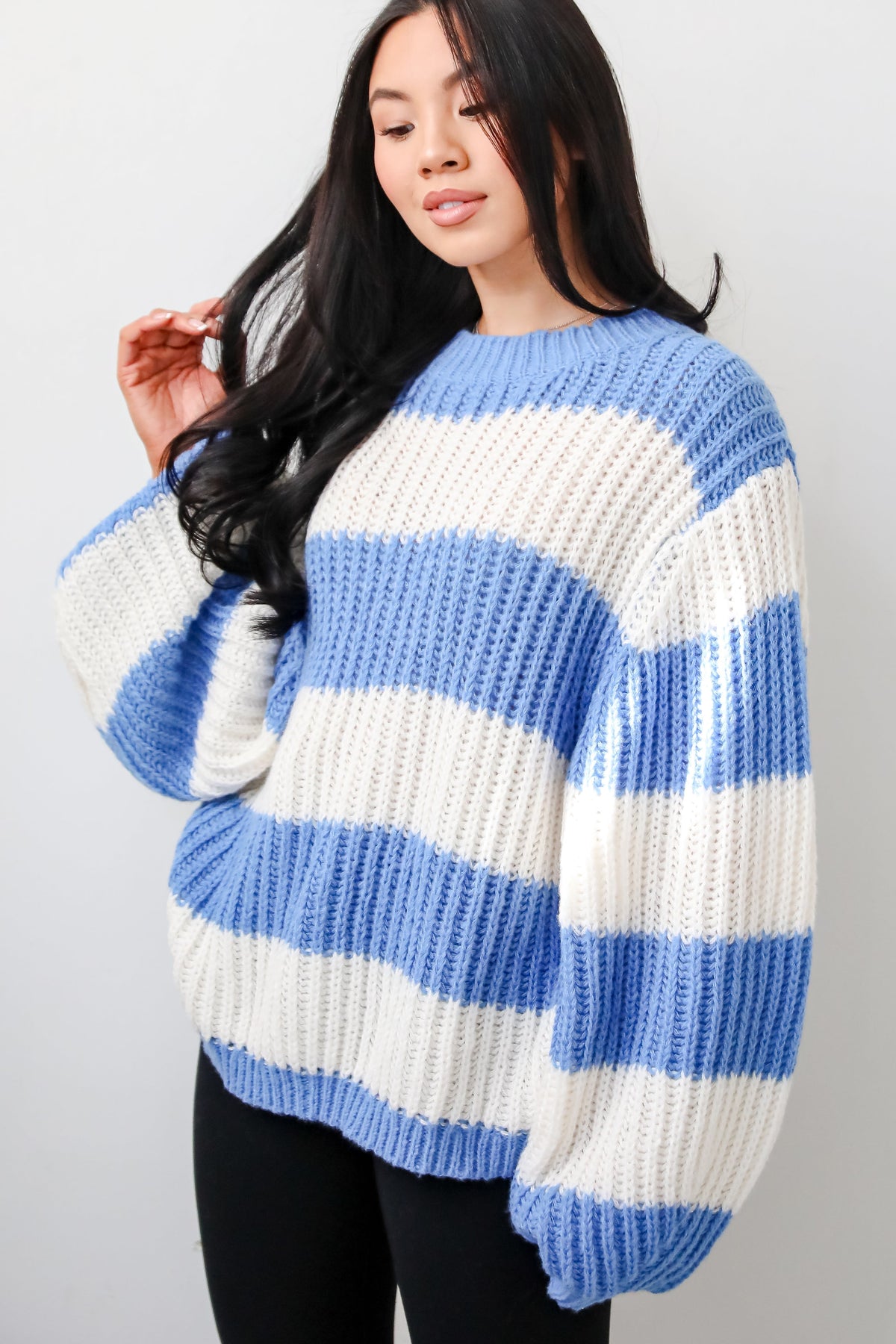 Pull Over Rayures Oversize | Maille Ribée | Coupe Décontractée