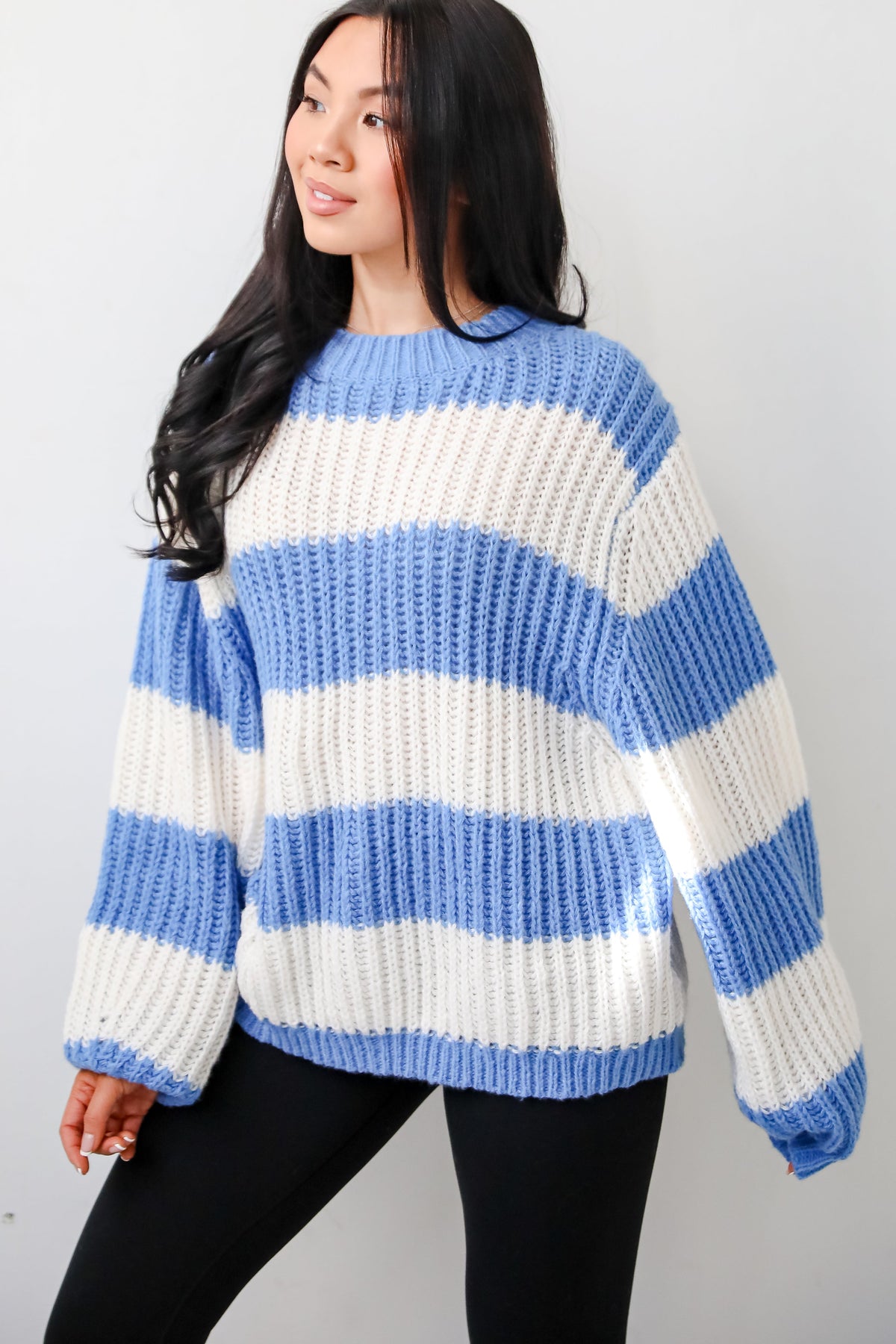 Pull Over Rayures Oversize | Maille Ribée | Coupe Décontractée
