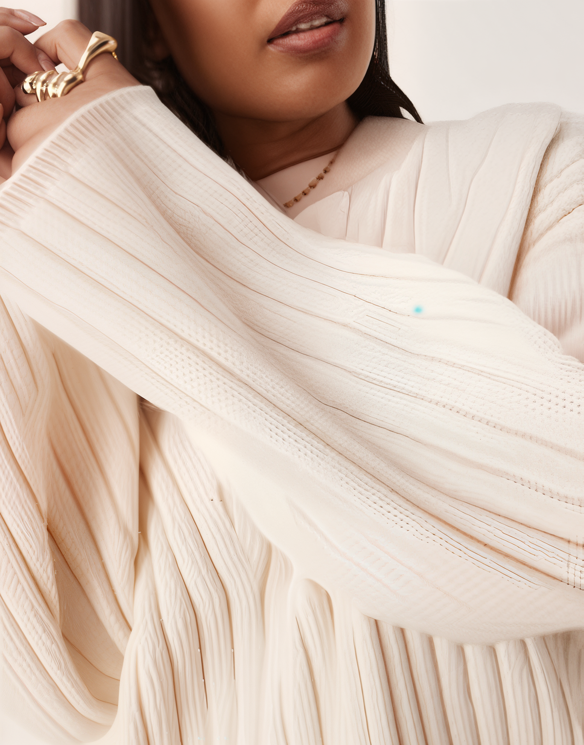 Pull-over ribbé | Crème | Coupe relaxe