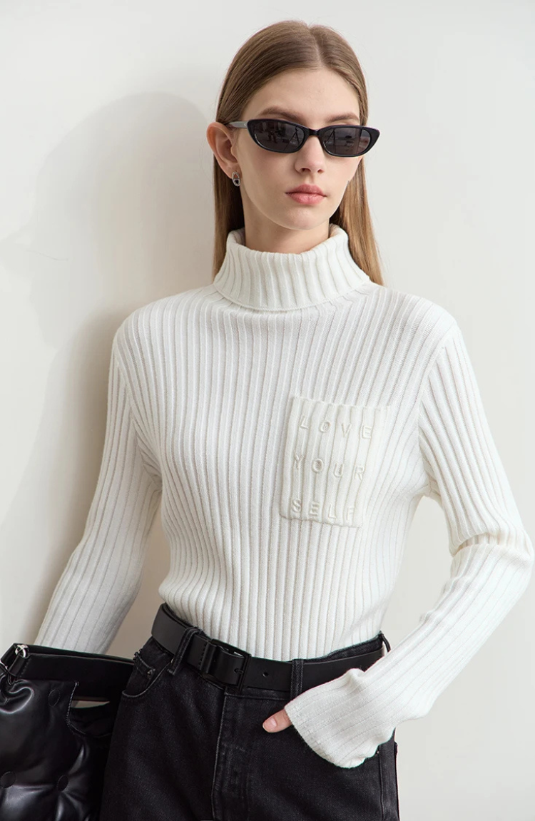 Pull Over Col Roulé | Blend Cachemire Douce | Silhouette Ajustée