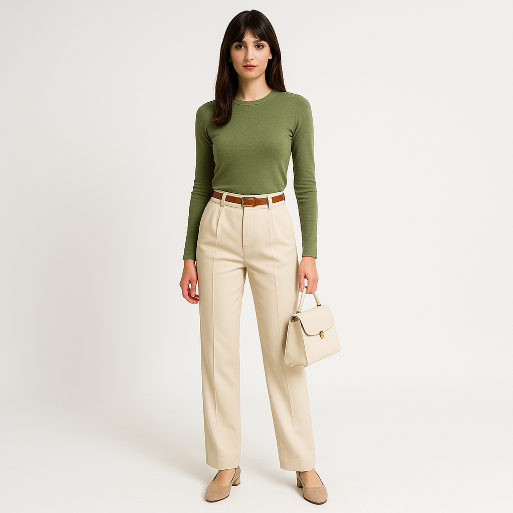 Pantalon Palazzo Haut Taille | Pli Front