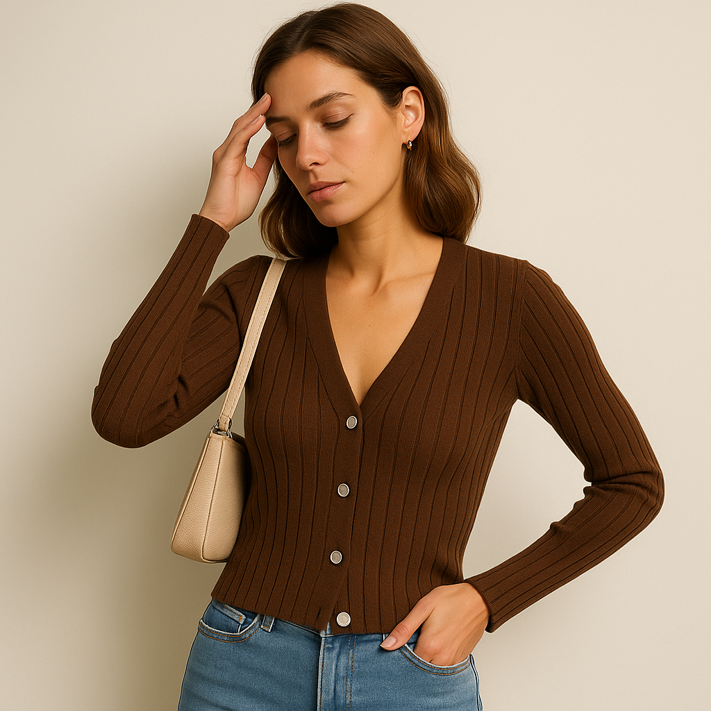 Cardigan à Boutons Ribbé | Col V | Ajusté