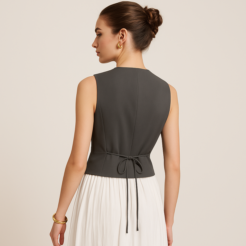 Gilet sans manches | Détail anneau | Coupe structurée