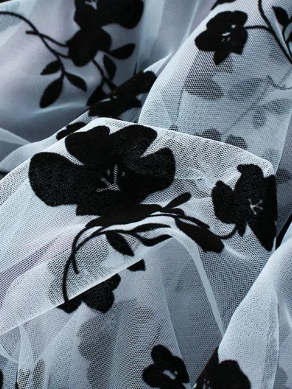 Jupe Midi Plissée | Superposition Mesh Floral | Silhouette A-line