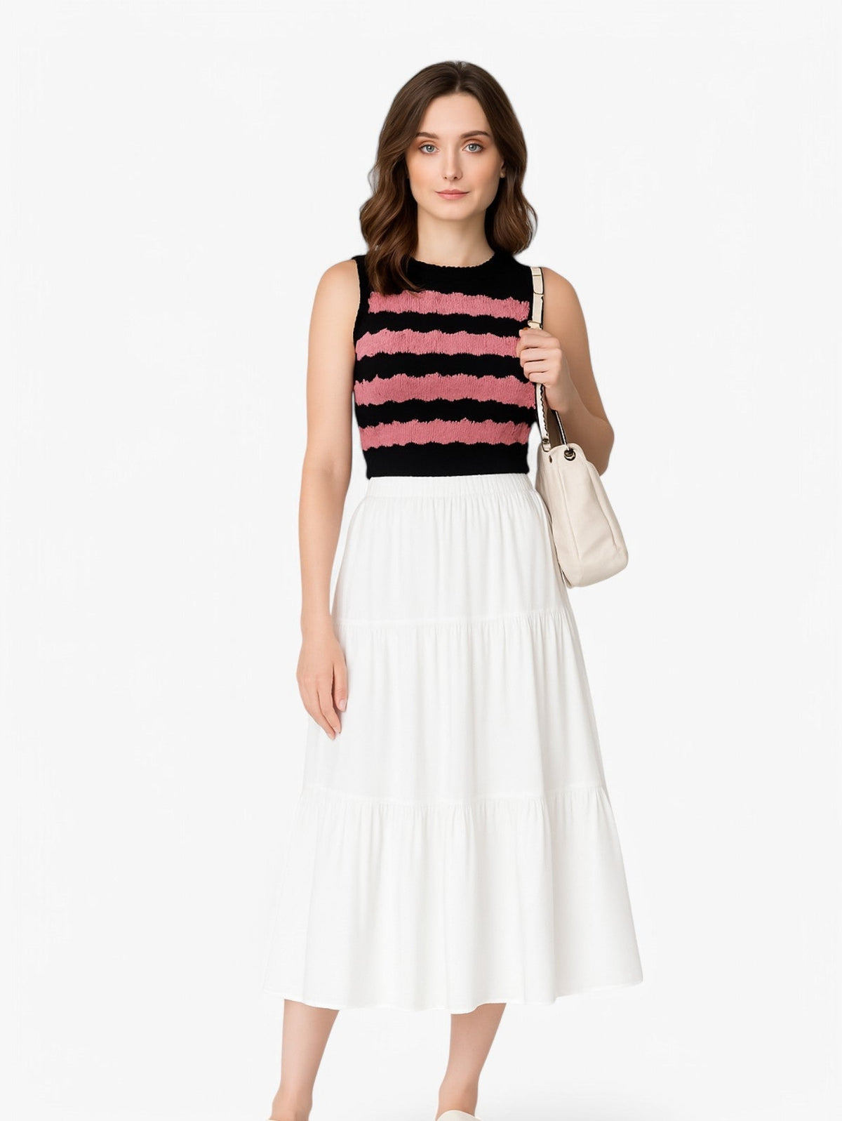 Jupe Midi Volante | Haute Taille | Silhouette A-line d'Été