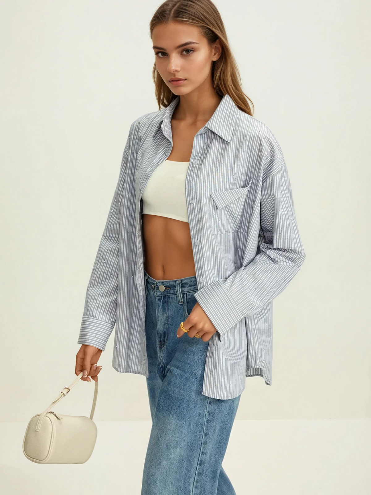 Chemise Bouton Rayée | Coupe Regular | Rayures | Poche Poitrine