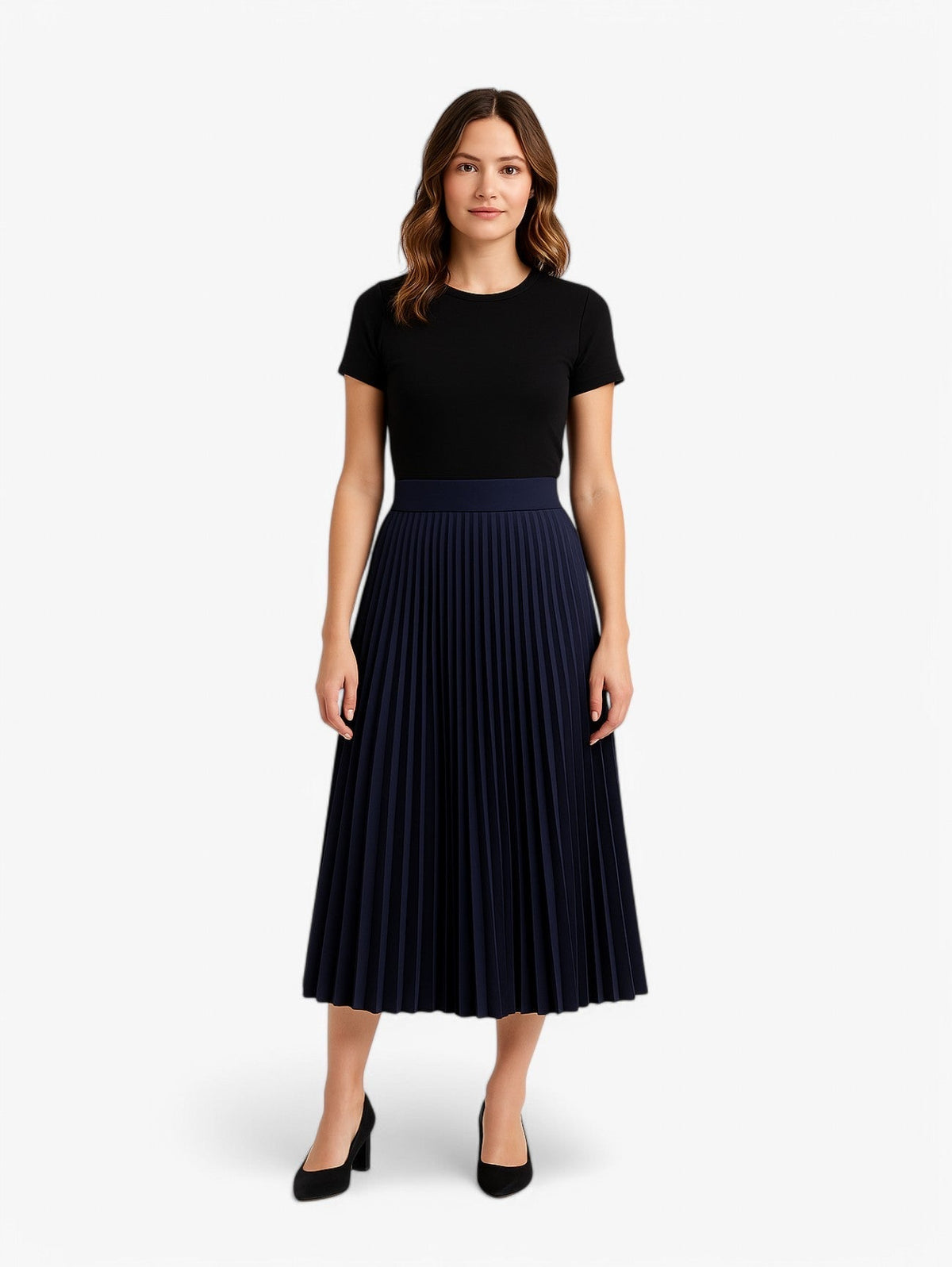 Jupe Midi Plissée | Haute Taille | Silhouette A-line