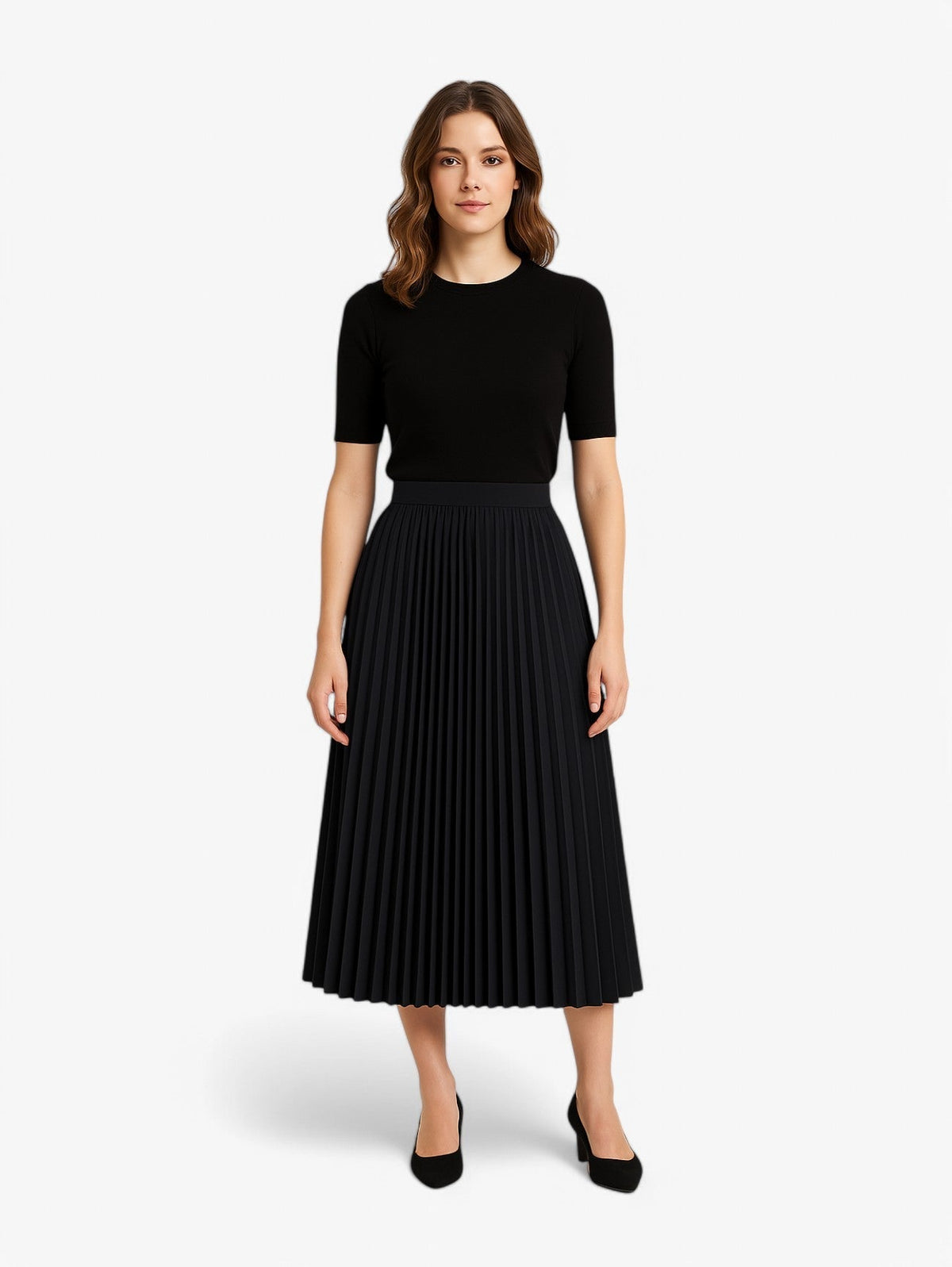Jupe Midi Plissée | Haute Taille | Silhouette A-line